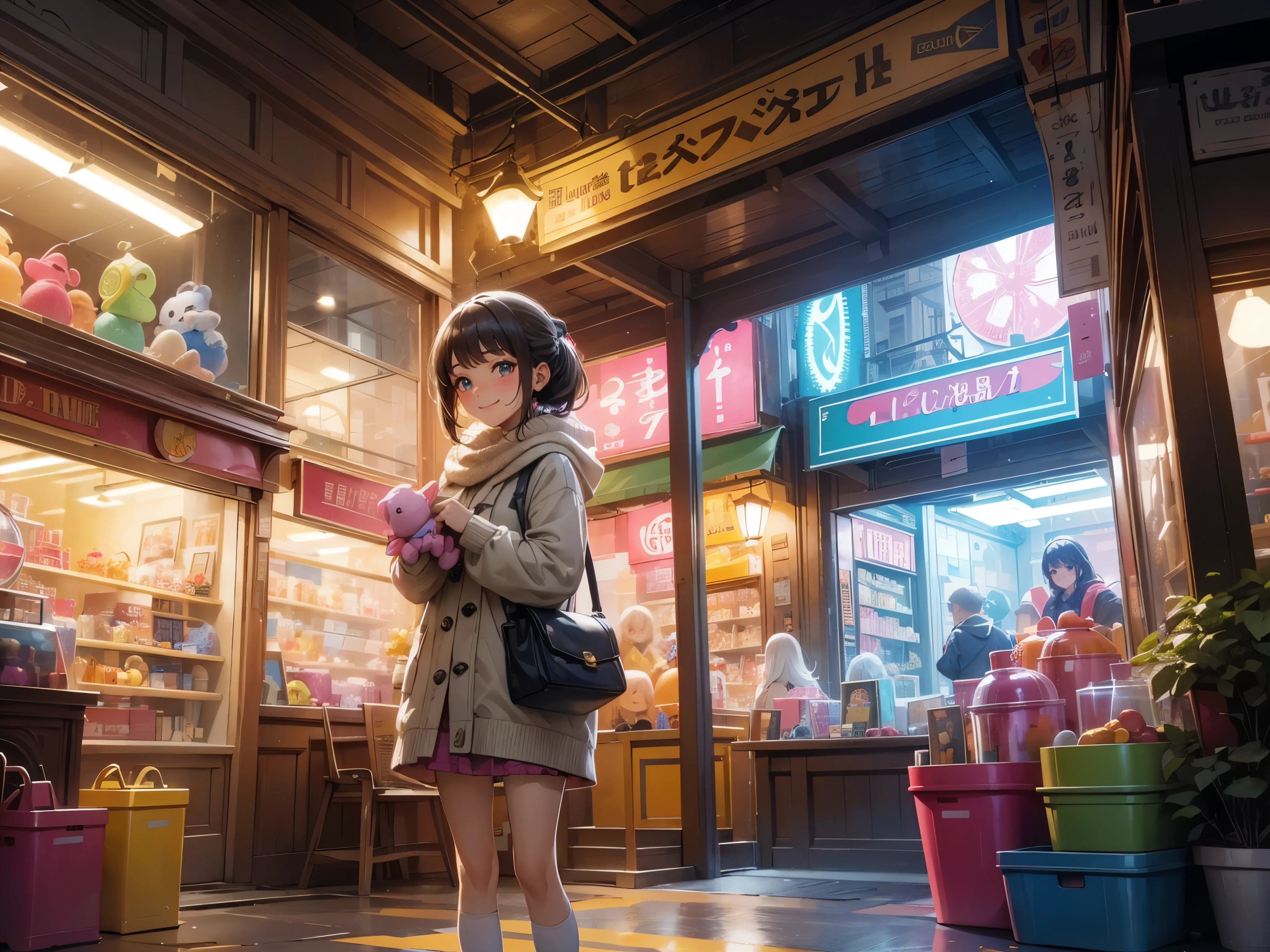 best quality,4k,8k,highres,masterpiece:1.2,ultra-detailed,realistic,photorealistic:1.37, toy store window display, colorful, happy, toys, dolls, toy shop