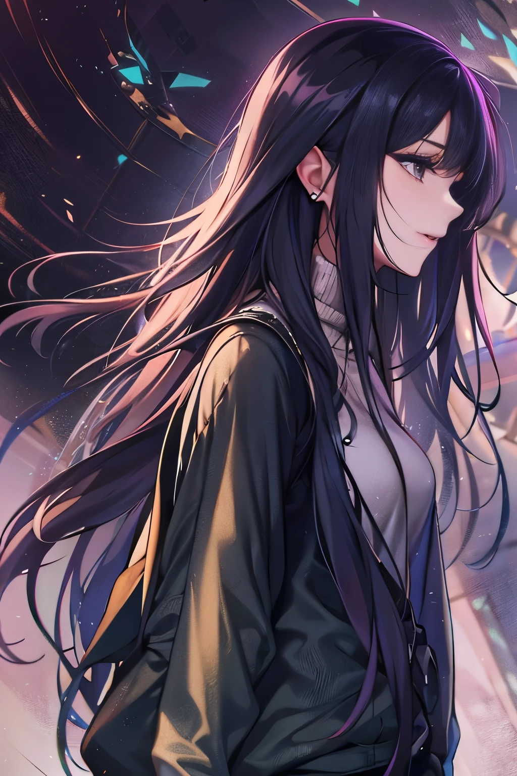 black long straight hair, women,shorts