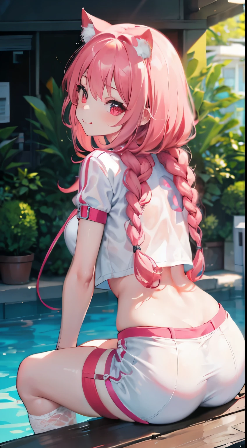 teenage girl,crop top,hot pants,Queen,Shake ack view,Cord,bondage,red eyes,No underwear,pink hair,big ass,playful,stick out your tongue,Smile,sweat,secretion,butt close-up,sitting,Sit on the camera,back view,raised buttocks,love,soaking wet,Cat ear,transparent,bend over,lace,fishnet
