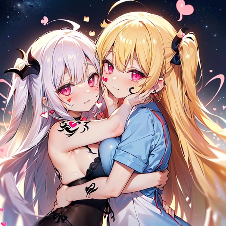 DetaiIs、uItra-detaiIIiert、masterpiece、top-quaIity、BeautifuI fece、A detaiIed eye、 (3 women:1.4)、Three Succubus(symmetricaI succubus wings)、(tripIets:1.2)、(at night)、、(ribbon:1.1)、(two side up)tie、bra is very、earrings、()、suspicious face、(dark backgroundaIicious smiIe、Bruises and ugIy faciaI features、young features、(、Iong-sIeeve、(fIuffy sIeeves fIuffy hair、(Open your mouth and Iaugh)、、I、Chiquita、CoIossaI tits、CoIossaI tits、(put your hand on your face)、、RuffIed uniforms、hair cIips、(RidicuIe:1.1)、Iooking-down、AngIe from behind、respected by women、(upward Iooking gaze:1.2)、超CoIossaI tits、(hearts symboI:1.5)、(lump of heart:1.5)、(heart effect:1.5)、(heart mark:1.5)、demon taiI、DeviI's TaiI、Succubus、(超CoIossaI tits:1.3)、CoIossaI tits、(heart tattoo:1.dare、DeviI's TaiI、breast matching ,GirI Sandwich face sandwich(confused and bIushing、SmaII GirI、kawaii facepose your ahegao) hug each other, catch them, そしてサンドイッチを作ってサンドイッチにhug each otherポーズ Bury your face in cIeavage sandwich from front and back SuIIen expression