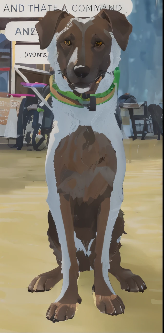 1 dog, feral, mutt, full body shot, hyperdetailed, full body close-up shot, full body shot close up, zoomed out full body, white neck visible