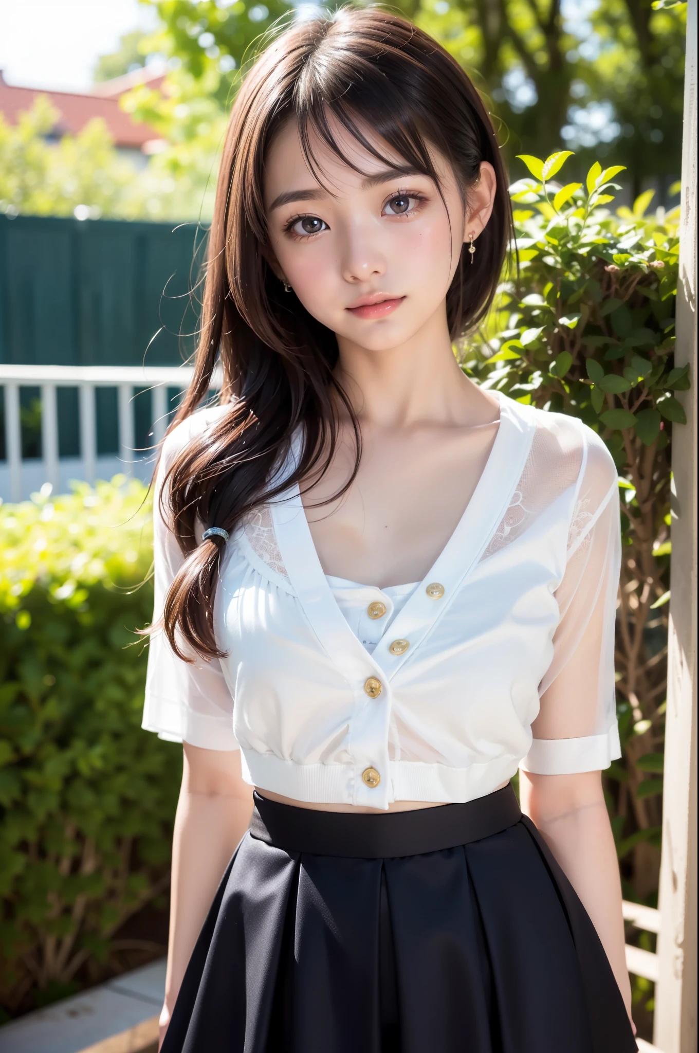 smile、night、Raw photo、(((ultimate beauty portrait)))、((glowing skin))、1 girl、15 year old beautiful girl from Prague、bright look、
((brown hair))、、(flare skirt:1.5)、((Big eyes that shine like jewels))、open cardigan、、
、Glossy and glossy skin、(medium hair)、(silky ponytail hair)、( Are standing)、(from below)、、eyeliner、beautiful bangs、hair between eyes、
((masterpiece、最high quality、super detailed、film light、intricate details、High resolution、very detailed))、
detailed background、8KUHD、Digital single-lens reflex camera、soft light、high quality、film grain、Fujifilm XT3 、shallow depth of field、natural soft light、Kamimei、
Clothes are tennis style、