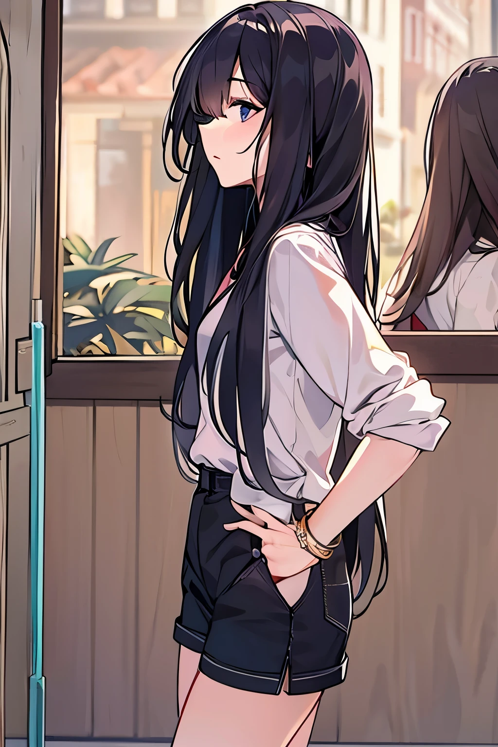 score_8_up, score_7_up, source_anime,1 girl, solo, hair_ponytail ribbon,Black hair, eyes blue, long hair, smile , Yukinoshita Yukino,
BREAK (masterpiece:1.2), best quality, high resolution,NSW ,unity 8k wallpaper, (illustration:0.8), (beautiful detailed eyes:1.6), extremely detailed face, perfect lighting, extremely detailed CG, (perfect hands, perfect anatomy),