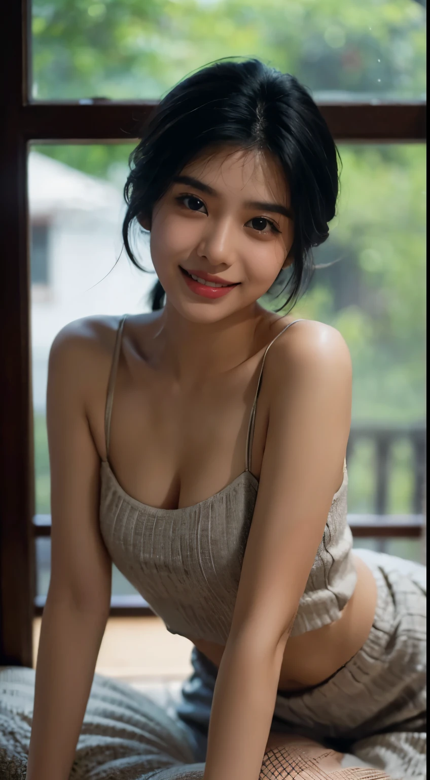 Best quality, Masterpiece, 超高分辨率, (Photorealistic: 1.4), RAW photo, 1girll, Silver hair, Formal Updo, Bright Skin, Dramatic lighting, (Smile: 1.2), brunette