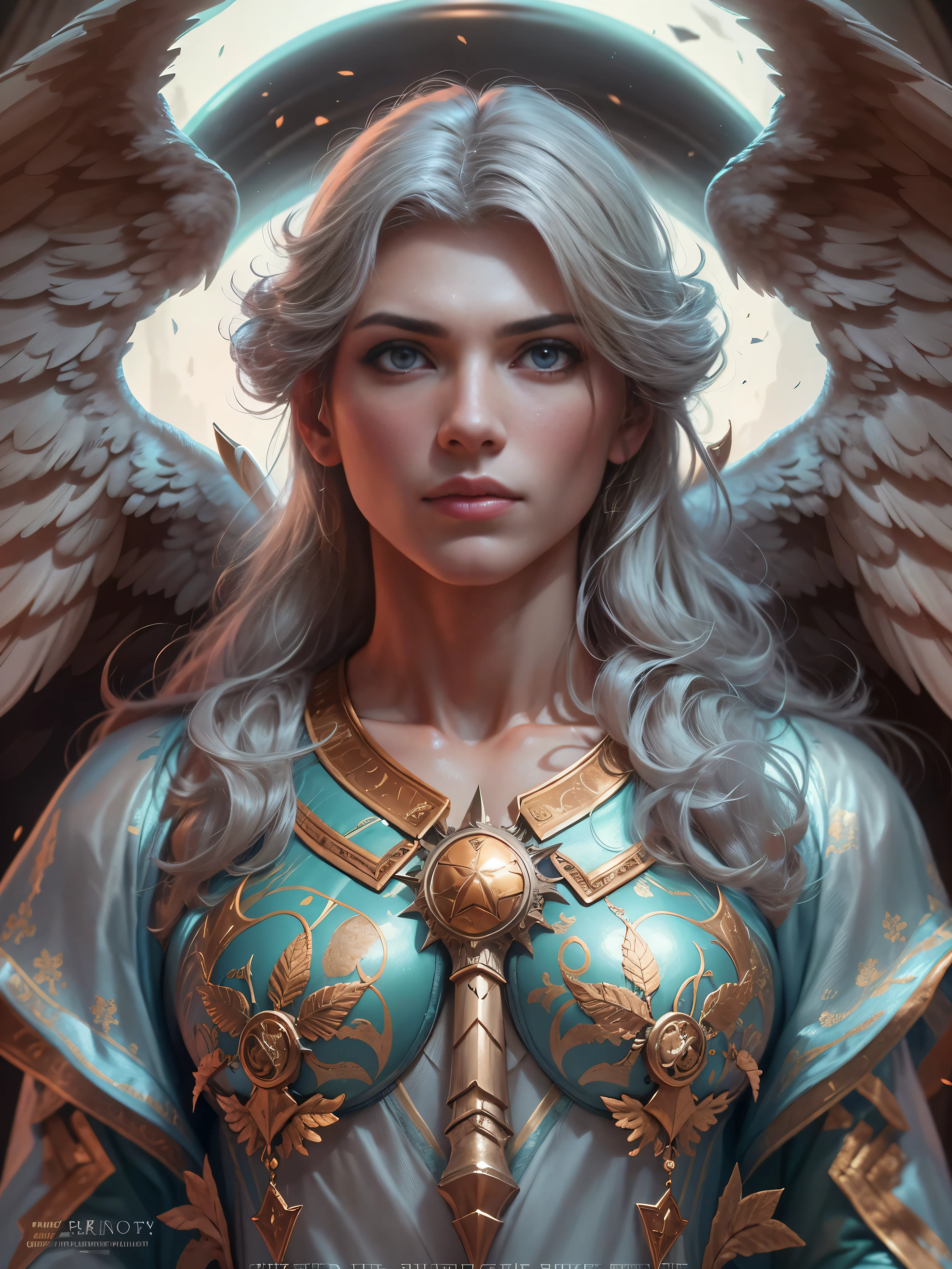 Archangel Michael、The Four Archangelasutepiece,Best Quality,ultra-detailliert,hight resolution,hight resolution,4K,Portrait in 4K,8K,8K Portrait,Unity 8k壁纸,extremely details CG,Realistic,Raw photo,Real person,a portrait photo of,Photorealistic,Shiny skin,Detailed skin,