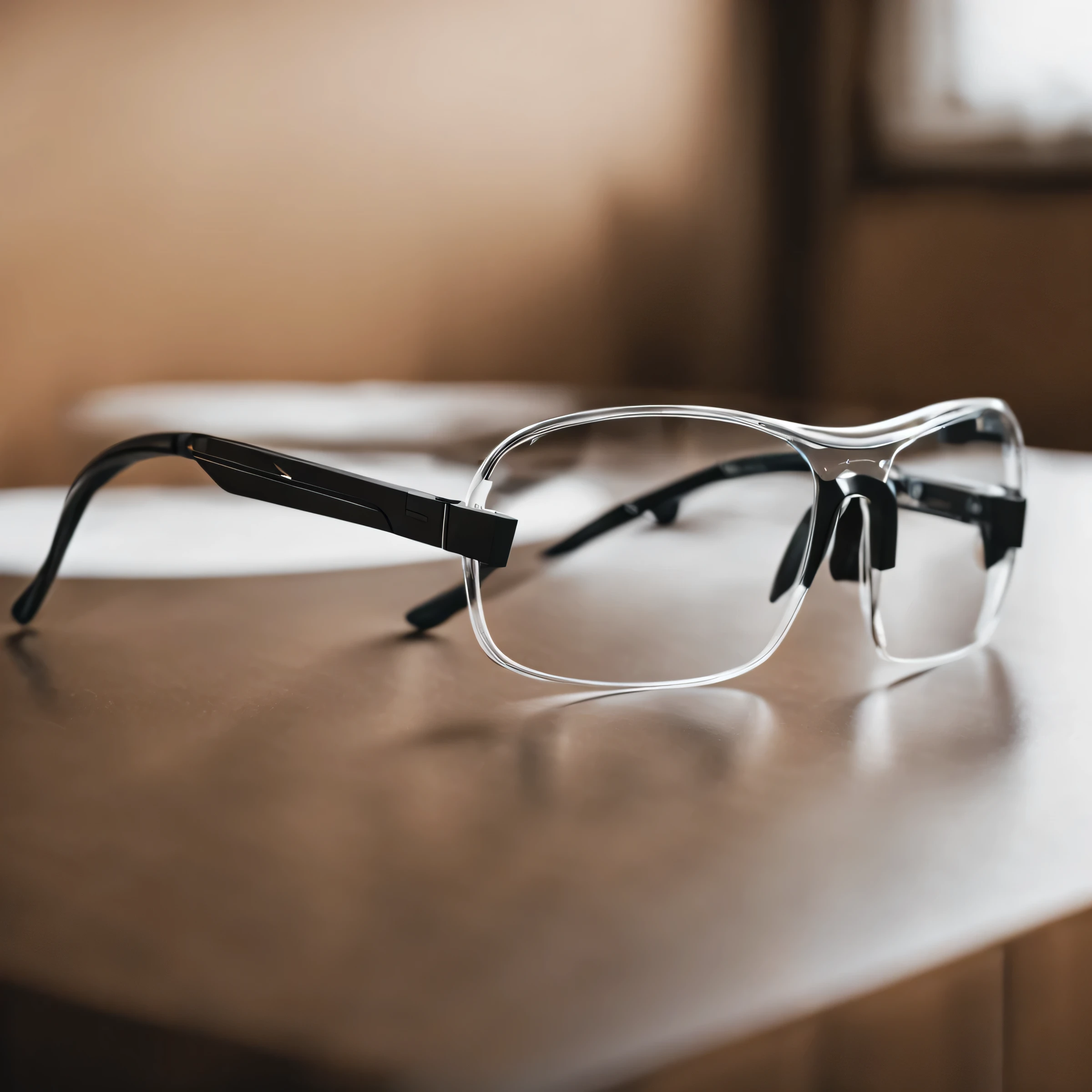 futuristic spectacles kept on a table