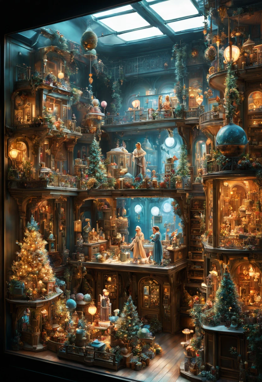 Christmas decor, festive spirit, Pastel assent Holographic shimmering film, Uncomplete pencil sketch of a 3d ddler looking inside a brightly lit Toy Shop Window Displays :: Insanely detailed photograph of toy shop window display of toys toys and toys, dolls, action figures, trains, puzzles,, designed like bonsai, dynamic pose, focus stacking, trompe-l'œil illusionistic detail, maximalist, unfilled, intricate details, Chronoscape timeportal hairs, intricate infinite fractal micro synapses diamond cactus and desertrose, incandescent pearly flowers, ethereal light, Bojan Jevtic, Leonid Afremov,, sharp focus, emitting diodes, smoke, artillery, sparks, racks, unit, motherboard, by pascal blanche rutkowski repin artstation hyperrealism painting concept art of detailed character design matte painting, 4 k resolution blade runner