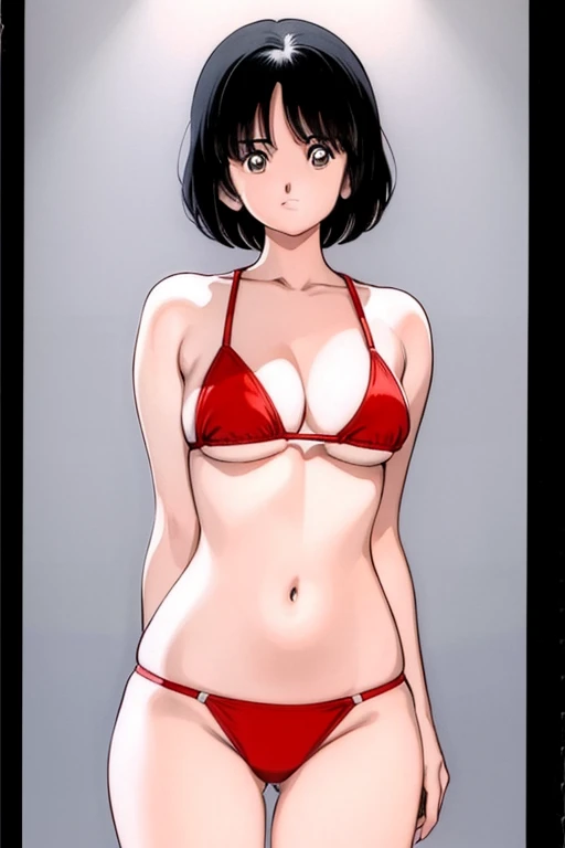 8K,master piece,anime,Highly Detailed face,Perfect Anatomy,Suguha Kirigaya,1female,crossed eyes,rolling eyes,(crying),(orgasm),(tongue out),red micro bikini,covered nipples,choker,micro top hat,(black thighhigh stockings),((groin)),short hair,leanbody