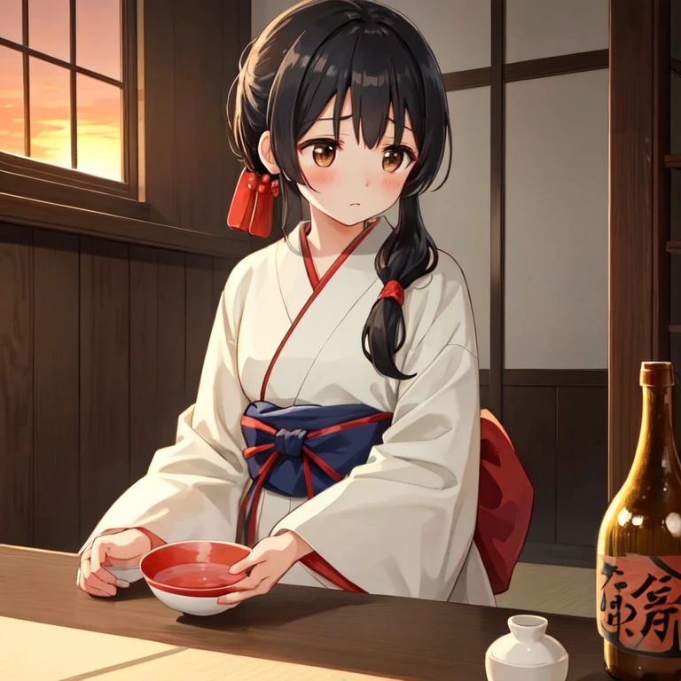 yuukikonno, Konno Yuuki, hair band, Long Hair, Pointed Ears, Purple Hair, (Red eyes:1.5), (Small breasts:1.2), Open your mouth,appy smile, smile, Shut your mouth.,
Bellflower,Shrine maiden,white kimono, Red too,kimono, Same as skirt, Wide sleeves, Long sleeve, Thick sleeves,Red too,White tabi,Sandals,Ribbon Trim Sleeve, Low Ponytail, noon,sunny,background,blue sky,The viewer is 星ing at a pile of burgers on a table., Are standing, 
break looking at viewer, Upper Body, whole body,
break indoors, Burger Shop,
break (masterpiece:1.2), highest quality, High resolution, unity 8k wallpaper, (shape:0.8), (Beautiful and beautiful eyes:1.6), Highly detailed face, Perfect lighting, Extremely detailed CG, (Perfect hands, Perfect Anatomy),