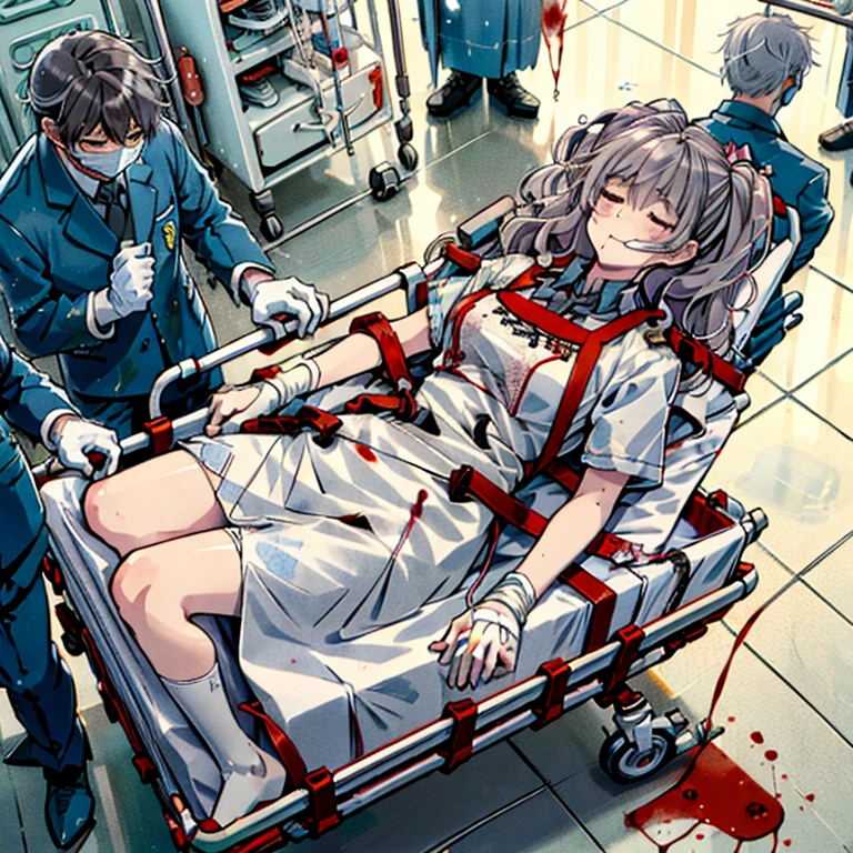 happy atmosphere,encourage,hospital,Sunlight,sit down,Blood draw from arm,Blood packs