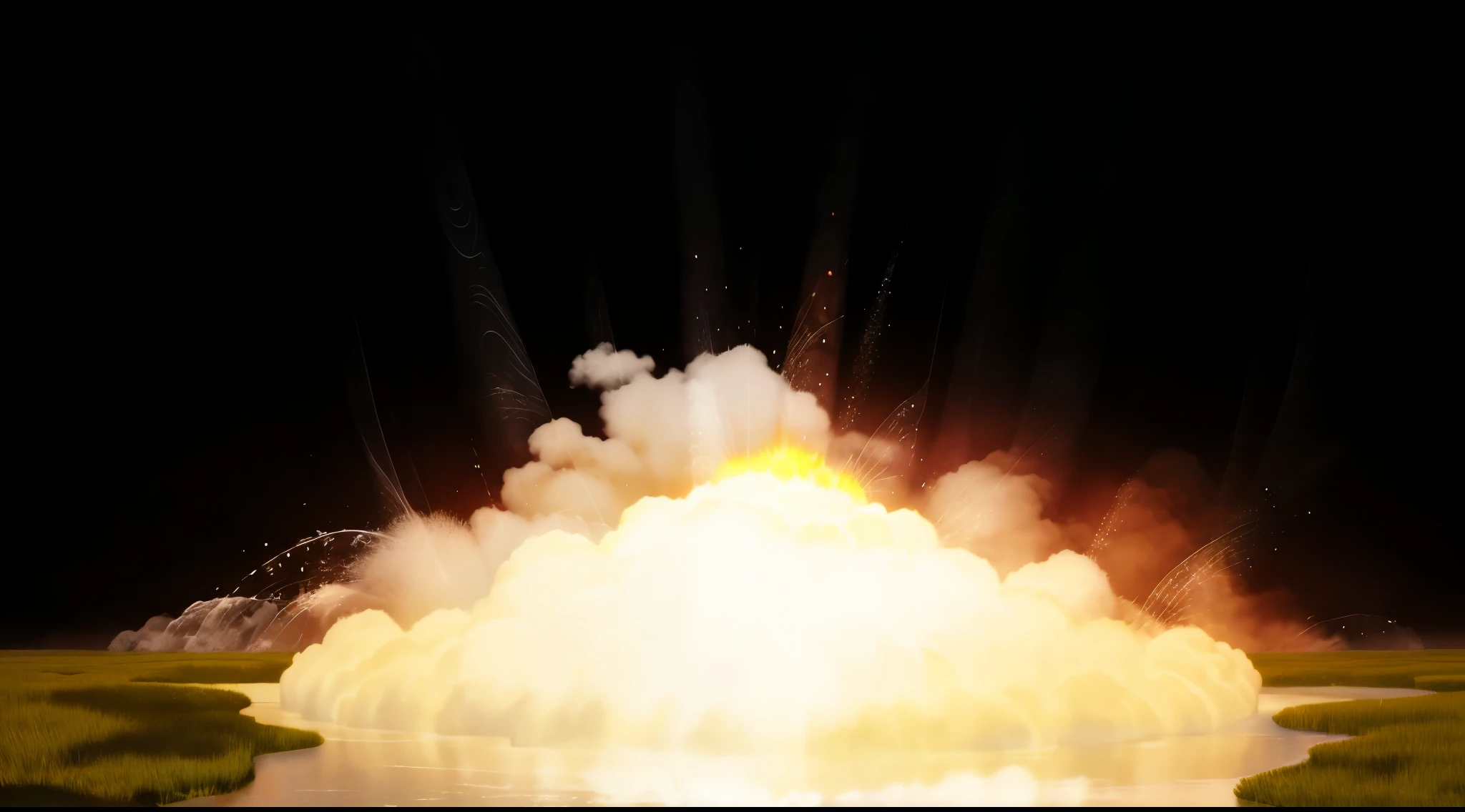 grassland，explode
