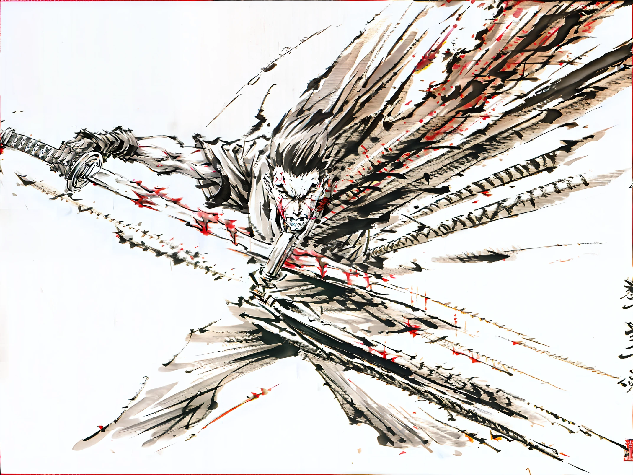 samurai,Long sword,blood splatter