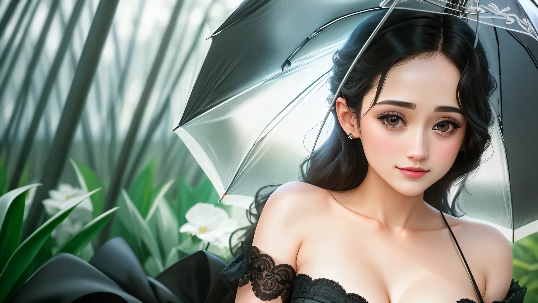 there a woman in a black dress holding an umbrella, emmy rossum, shot on canon eos r5, shot on canon eos r 5, captured on canon eos r 6, shot on sony a 7, close-up shoot, dilraba dilmurat, photo taken with nikon d750, photo taken with nikon d 7 5 0