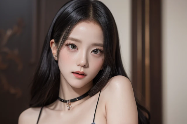 Jisoo has a balanced oval face, với các đường nét delicate, harmony. Her face is considered by many people to be naturally beautiful, No need for a lot of makeup.

Eye: Jisoo has big eyes, round, long lanh, light brown color. Her eyes are likened to "puppy eyes" by cuteness, innocent.
Nose: Jisoo has a high nose bridge, straight, slim. Her nose is considered by many to be the standard of Korean beauty.
Lip: Jisoo has small heart-shaped lips, ruddy. Đôi môi của cô được nhiều người khen ngợi là sexy, charming.
Chin: Jisoo có chiếc cằm V-line slim, delicate. Her chin helps her face look sharper, luxurious.
Jisoo&#39;s body is 162 cm tall and her body measurements are 81-59-87.. Her figure is considered balanced, sexy. Jisoo has porcelain white skin, smooth.