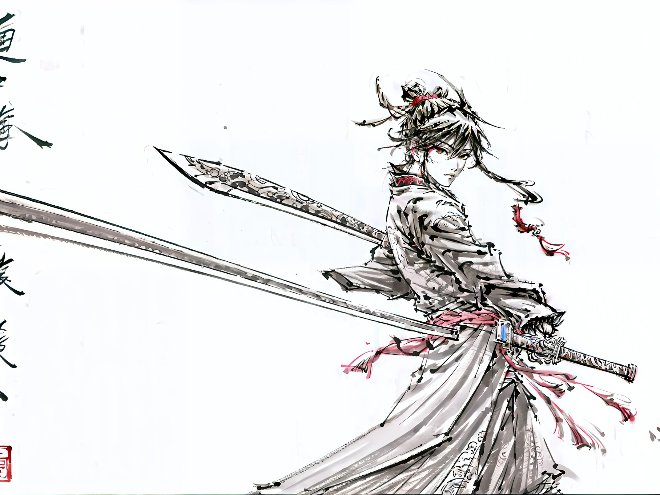 samurai,Er Dao Liu,master piece,highest quality,ultra high resolution,Super detailed,8K