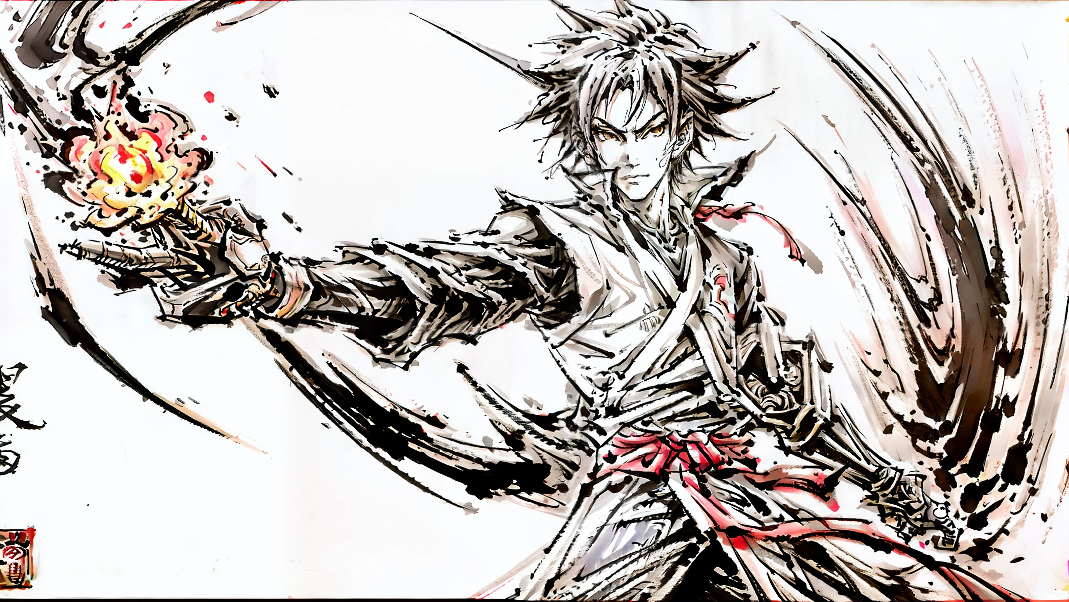 ninja,The Art of Fire,master piece,highest quality,ultra high resolution,Super detailed,8K
