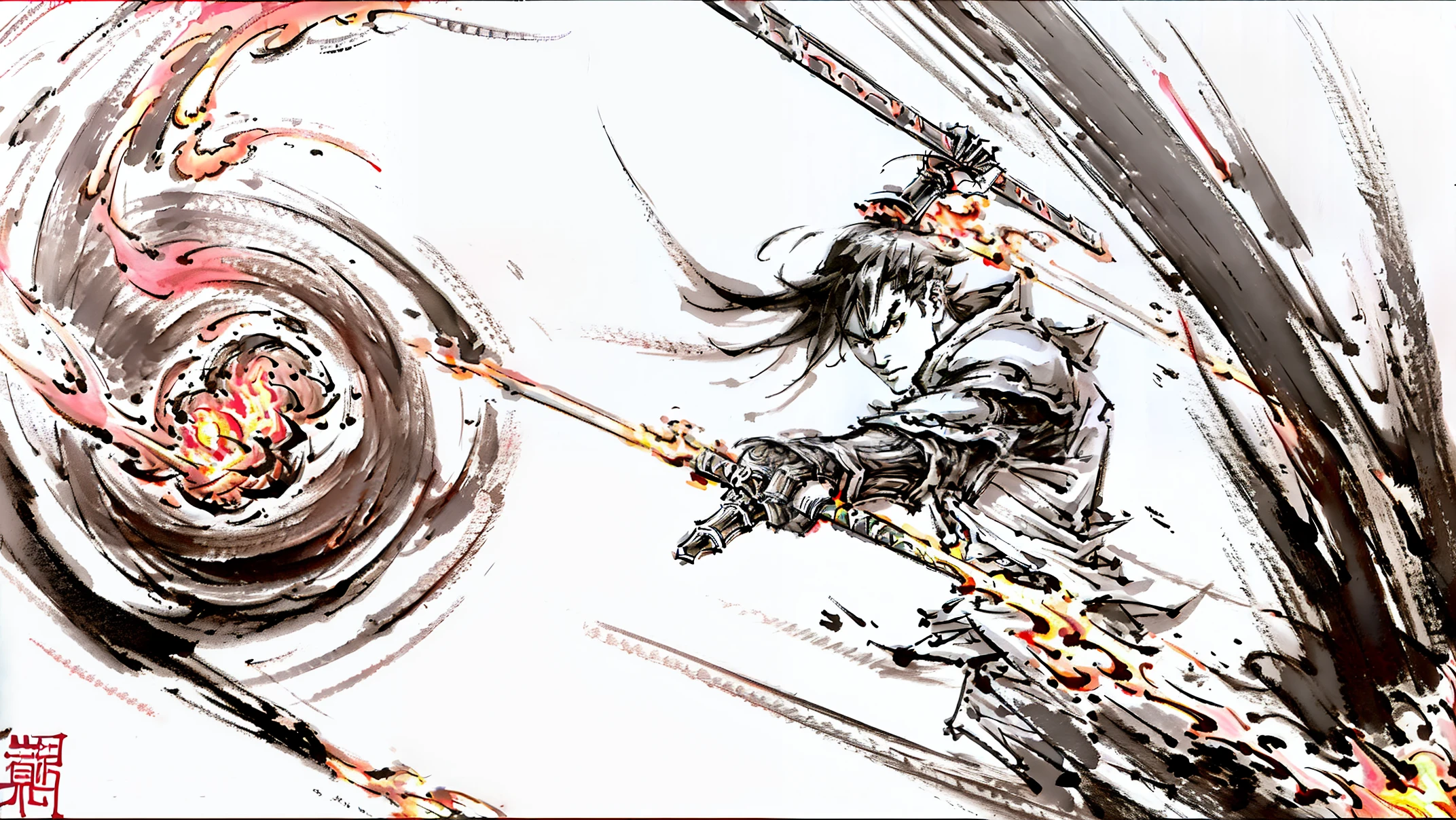 ninja,The Art of Fire,master piece,highest quality,ultra high resolution,Super detailed,8K