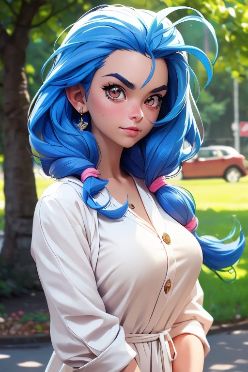 MinazukiKotoko,((a young woman１people))),(((Beautiful blue hair))),((リアルなpeople々object image)),(Reality),((best quality)),(muste piece),(highest quality),((Highest image quality)),((highest resolution)),((fine detaileautiful detailed face)),((angry expression:blush)),(Beautiful detailed orange eyes),((looking at the camera)),(upward glance),beautiful detailed nose,((open your mouth)),((beautiful white skin)),((wear cute clothes)),(precise armig breasts)),((Accurate and beautiful upper body)),(((Photographed mainly on the face and chest))),((field:bustling street:detailed background)),