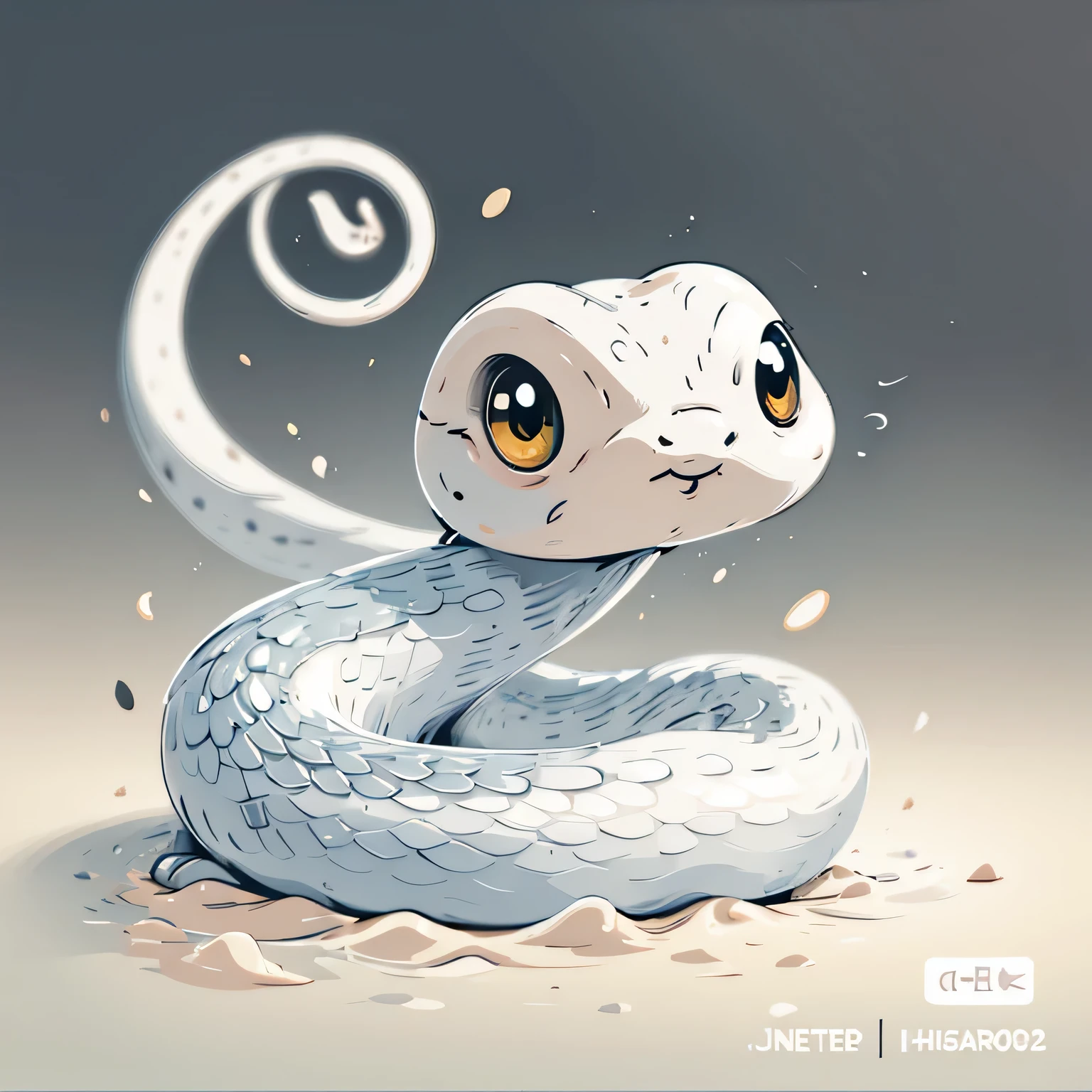 there  a white snake with a big smile on its face, snake art, Lovely数字绘画, Lovely detailed digital art, Lovely digital art, snake, snake body, snake human hybrid, by Zha Shibiao, highly detailed snakes, Ethereal Eel, Lovely artwork, Beautiful digital artwork, Lovely! c4d, A beautiful artistic illustration, digital painting art