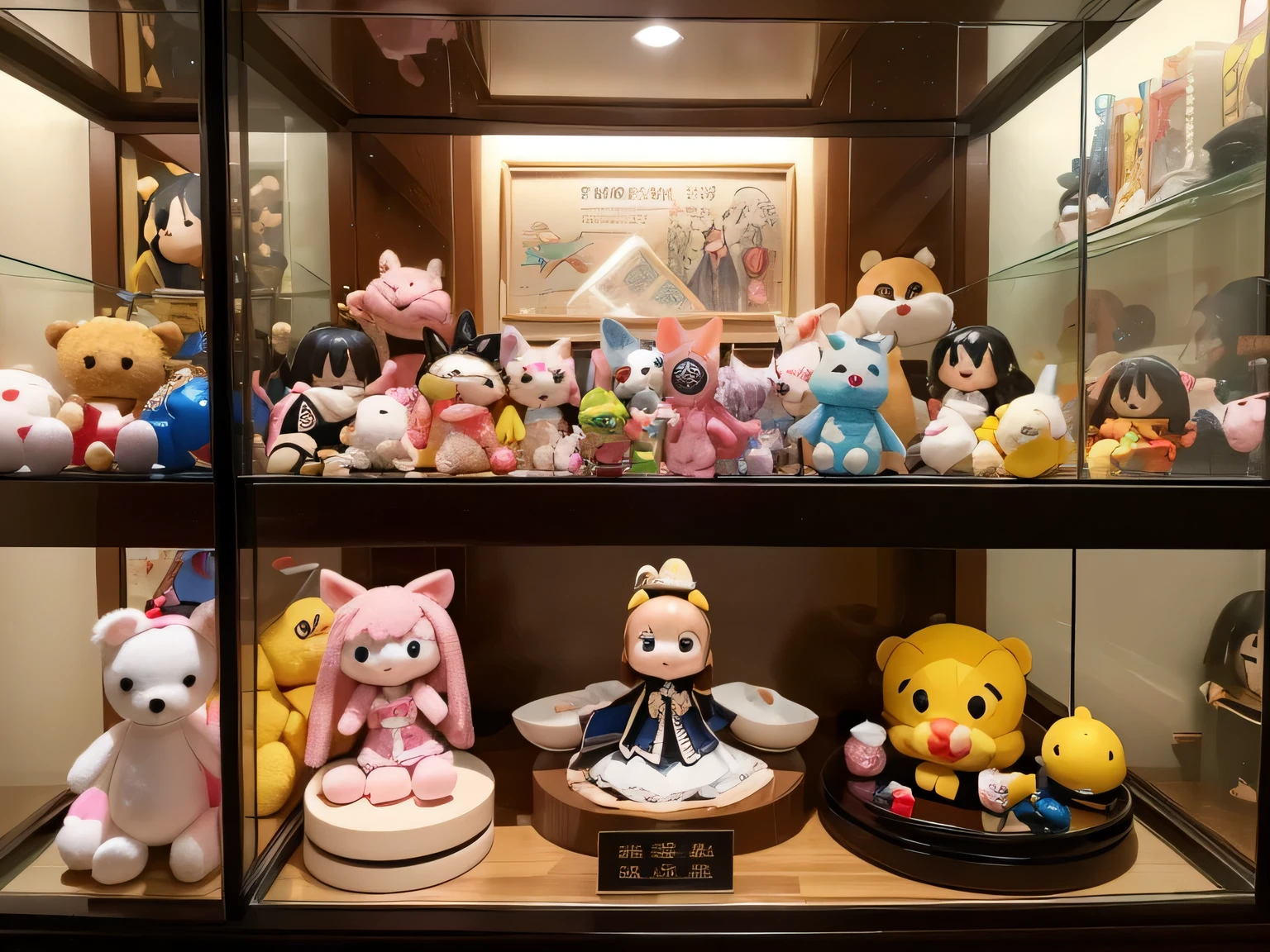 ((Toy橱窗))，There are many stuffed animals displayed in the glass cabinet, 毛绒Toy，Toy娃娃, playmates Toy, Nendoroid, Toy figures, Store window photos, statue, Sandra Pelzer, Toy室, collect, Toy, Sopheby&#39;s, 80&#39;s