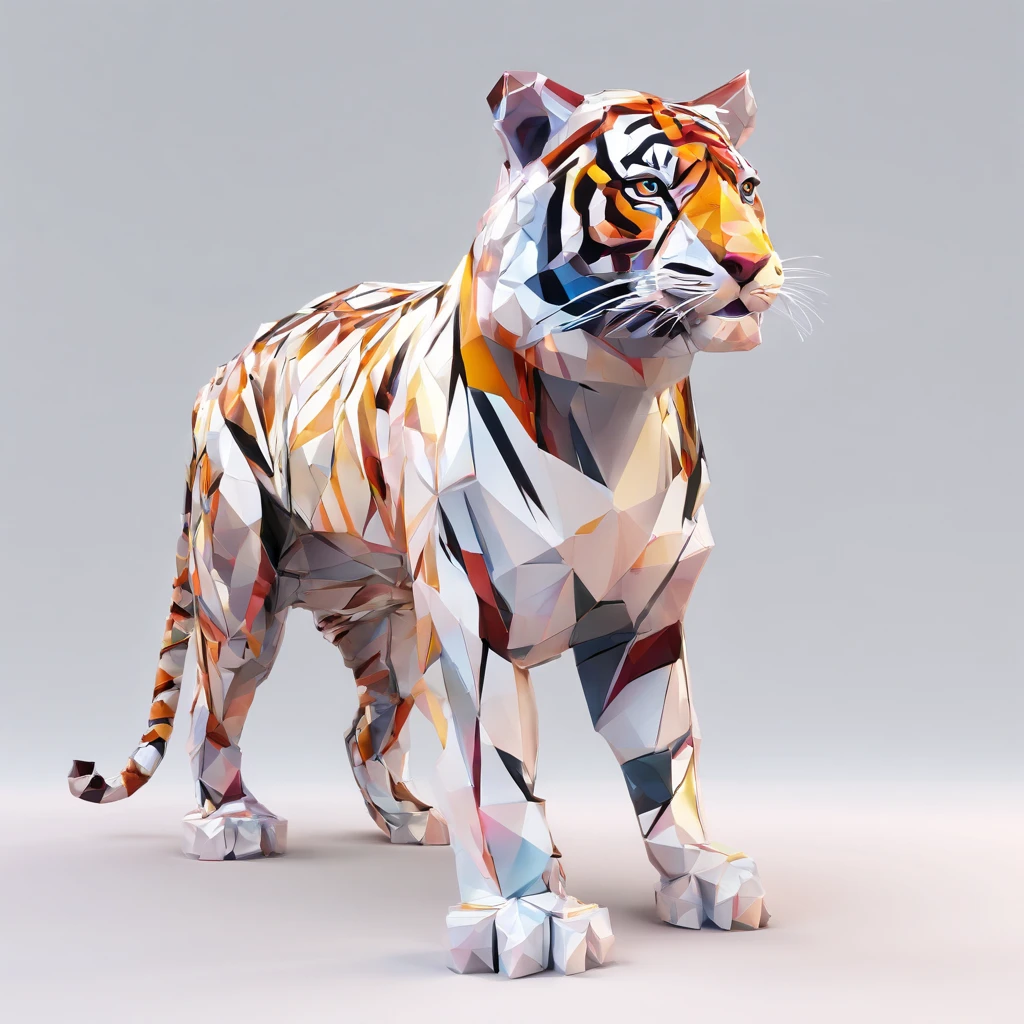 Perfect alignment, Cute little tiger wearing a jacket,crystal vases,Rose flower, Wearing sunglasses, cheerfulness, Standing position, Abstract beauty, Centered, Looking at the camera, Facing the camera, nearing perfection, Dynamic, Highly detailed, smooth, Sharp focus, 8K, high definition resolution, illustration, Art by Carne Griffiths and Wadim Kashin, White background