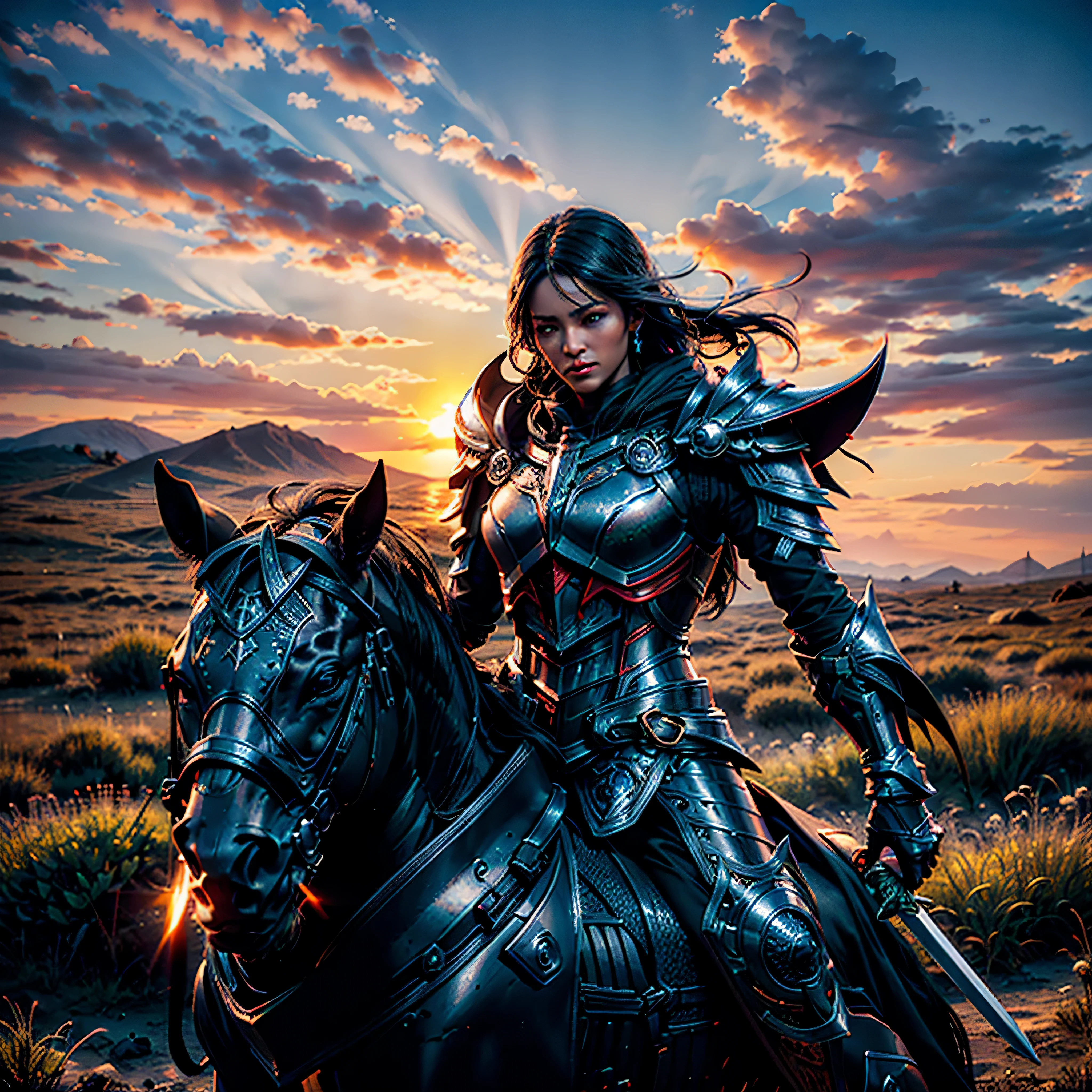 Oblivion "Skyrim Elder Scroll" EbonySUN nebulae stars nebula starry_sky epic Sunshine panoramic sunset spacious radiant sunrise stance, Joust Challenge Lord Deadric Ebony Armor Gorgeous Queen Deadric (Ebony Deadric Armor)+(holding sword:1.3) (ultra masterpiece), (ultra extremely intricate:1.2), (ultra realistic), portrait of a Horsewoman with_Sword charging BlackKnight Cavalry, the most beautiful in the world, (Ebony Deadric Armor), metal reflections, full body, outdoors, intense sunlight, far away castle, professional photograph of a stunning woman detailed, ultra sharp focus, dramatic, award winning, cinematic Sunlight, ultra octane render unrealengine5, volumetrics dtx, (film grain, blurry background, blurry foreground, bokeh, depth of field, sunset, motion blur:1.3), Lord Deadric Ebony Armor hood levitate cape chainmail Chrome breast navel Knight Joust deep path equirectangular ultra_photo-realistic meticulously intricate ultra_high-details ultra_high-quality ultra_high-def ultra_high-res optimal ultra_sharpness focus perfection accurate global illumination volumetric Cinematic_Sunlight Lightning contrast cgi vfx sfx reflex Octane_rendered extreme improved radiant graduated UHD XT3 DSLR HDR romm rgb pbr 3dcg fxaa blu-ray vivid colors-coded backlight frontlight anti-aliasing fkaa txaa rtx ssao opengl-shaders glsl-shaders post-processing post-production cell-shading tone-mapping luminescence Crystalline sex naked nsfw varies multi etc. --s 1000 --c 20 --q 20 --chaos 100