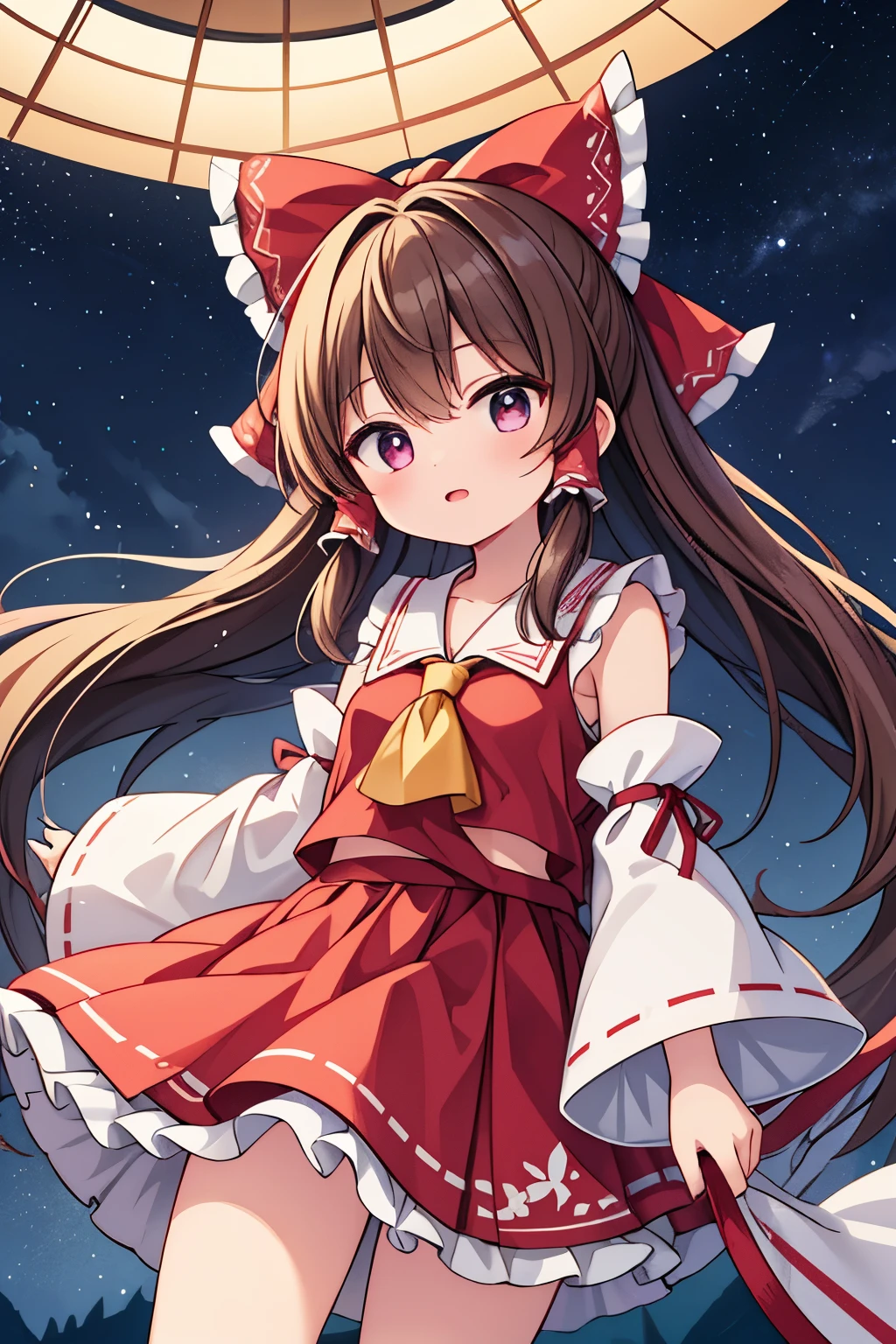Kirisame Marisa, Hakurei Reimu, 2GirlTag, long hair, stars, milky way
