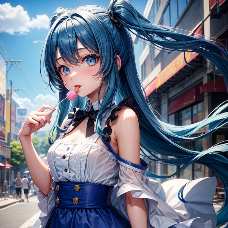 (masterpiece:1.3, top-quality), (realistic, photorealistic:1.4), beautiful illustration, (natural side lighting, movie lighting), depth of fields, 
looking at viewer, (face focus, upper body), 1 girl, japanese, (idol), high school girl, perfect face, cute and symmetrical face, shiny skin, 
(long hair:1.7, straight hair:1.4, light blue hair), hair between eyes, emerald green eyes, long eye lasher, (large breasts: 0.9), slender, ((dark blue headband)), 
beautiful hair, beautiful face, beautiful detailed eyes, beautiful clavicle, beautiful body, beautiful chest, beautiful thigh, beautiful legs, beautiful fingers, 
((sleeveless white frill collared shirt, white rain boots)), blue bow tie, blue pleated skirt, 
(beautiful scenery), night, (inside disco, nightclub, dancing), (lovely smile, upper eyes, open mouth small), 