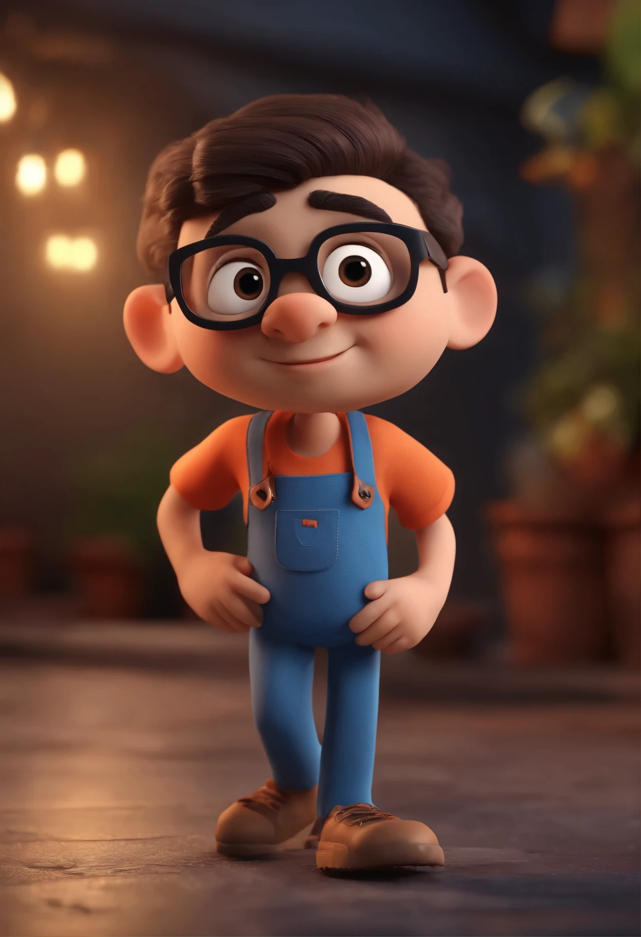 Cartoon character of a man with black glasses and a blue shirt, animation character, Caractere estilizado, animation style rendering, 3D estilizado, Arnold Maya render, 3 d render stylized, toon render keyshot, Personagem 3D, Personagem 3D, 3d rendering stylized, 3 d character render, personagem de desenho animado, Personagem de close up, Pose de personagem, (Estilo Pixar) (master part:1.2) (Bokeh) (best quality) (pele detalhada) (textura detalhada) (8k) (argila) (Cinematic lighting) (foco nítido