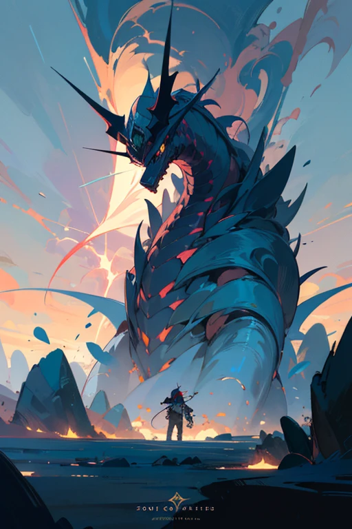 A boy standing in a school yard, with a dynamic and ever-changing sky filled with lightning and thunder. The sky reminiscent of the mythical Osiris Sky Dragon from the card game Yu-Gi-Oh! The boy casting a spell, whispering "Zou" and playing an intriguing and mysterious game called "Dark Game Artemis." The scene captured in the medium of digital illustration, with a focus on high quality and details. The artwork portrays an ultra-detailed and realistic depiction of the boy, with his expressive eyes, nose, and lips carefully showcased. The surrounding scenery and background showcase the vibrant colors and vividness of a fantasy world, while the lighting adds depth and atmosphere to the artwork. The overall tone of the image leans towards a dark and enchanting style, with an emphasis on the thrilling atmosphere of the gaming world. The image of the best quality, with ultra-fine painting details and professional craftsmanship. The artwork combines the charm of traditional fantasy illustrations with a modern touch, creating a masterpiece that captivates the viewer's imagination.