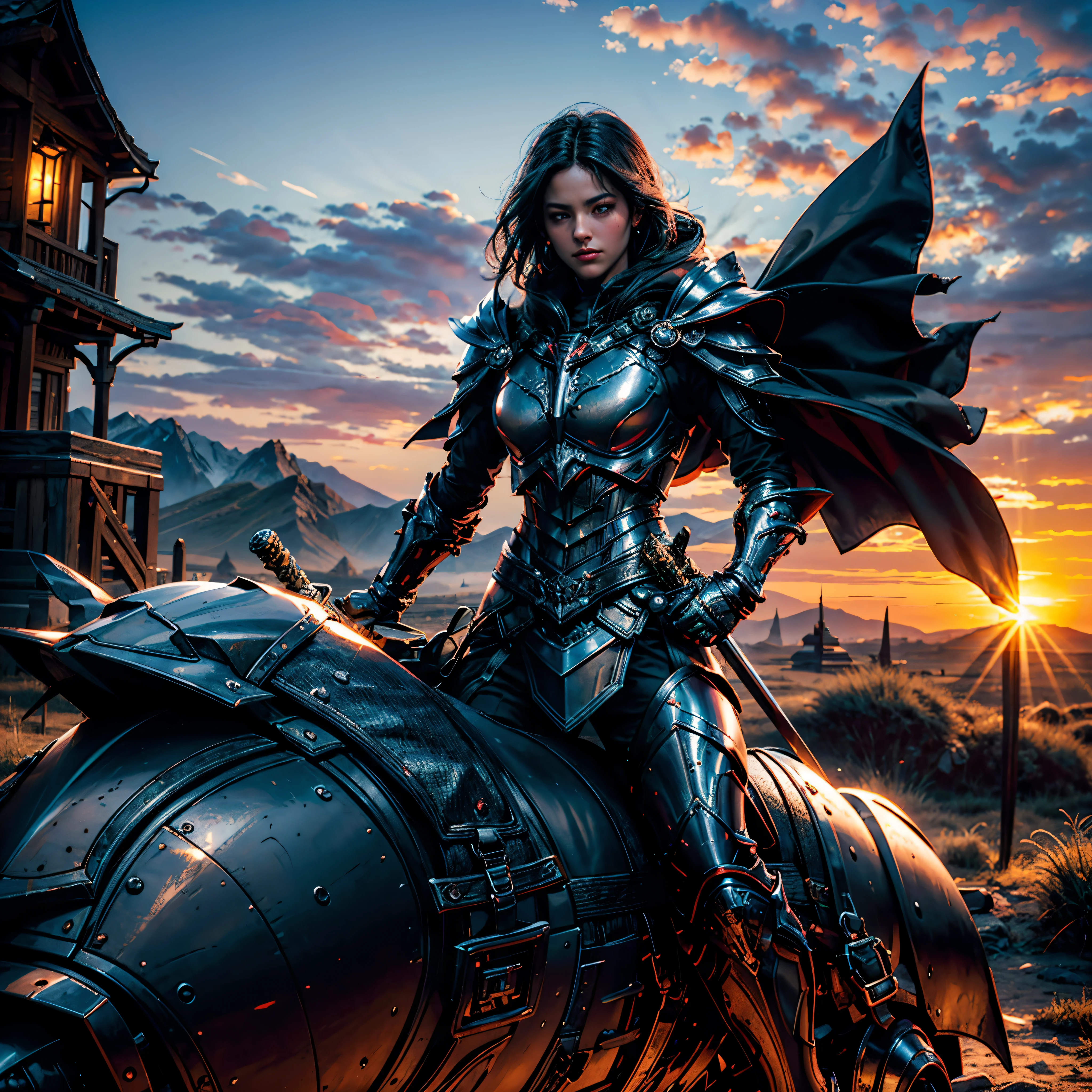 Oblivion "Skyrim Elder Scroll" EbonySUN nebulae stars nebula starry_sky epic Sunshine panoramic sunset spacious radiant sunrise stance, Joust Challenge Lord Deadric Ebony Armor Gorgeous Queen Deadric (Ebony Deadric Armor)+(holding sword:1.3) (ultra masterpiece), (ultra extremely intricate:1.2), (ultra realistic), portrait of a Horsewoman with_Sword charging BlackKnight Cavalry, the most beautiful in the world, (Ebony Deadric Armor), metal reflections, full body, outdoors, intense sunlight, far away castle, professional photograph of a stunning woman detailed, ultra sharp focus, dramatic, award winning, cinematic Sunlight, ultra octane render unrealengine5, volumetrics dtx, (film grain, blurry background, blurry foreground, bokeh, depth of field, sunset, motion blur:1.3), Lord Deadric Ebony Armor hood levitate cape chainmail Chrome breast navel Knight Joust deep path equirectangular ultra_photo-realistic meticulously intricate ultra_high-details ultra_high-quality ultra_high-def ultra_high-res optimal ultra_sharpness focus perfection accurate global illumination volumetric Cinematic_Sunlight Lightning contrast cgi vfx sfx reflex Octane_rendered extreme improved radiant graduated UHD XT3 DSLR HDR romm rgb pbr 3dcg fxaa blu-ray vivid colors-coded backlight frontlight anti-aliasing fkaa txaa rtx ssao opengl-shaders glsl-shaders post-processing post-production cell-shading tone-mapping luminescence Crystalline sex naked nsfw varies multi etc. --s 1000 --c 20 --q 20 --chaos 100