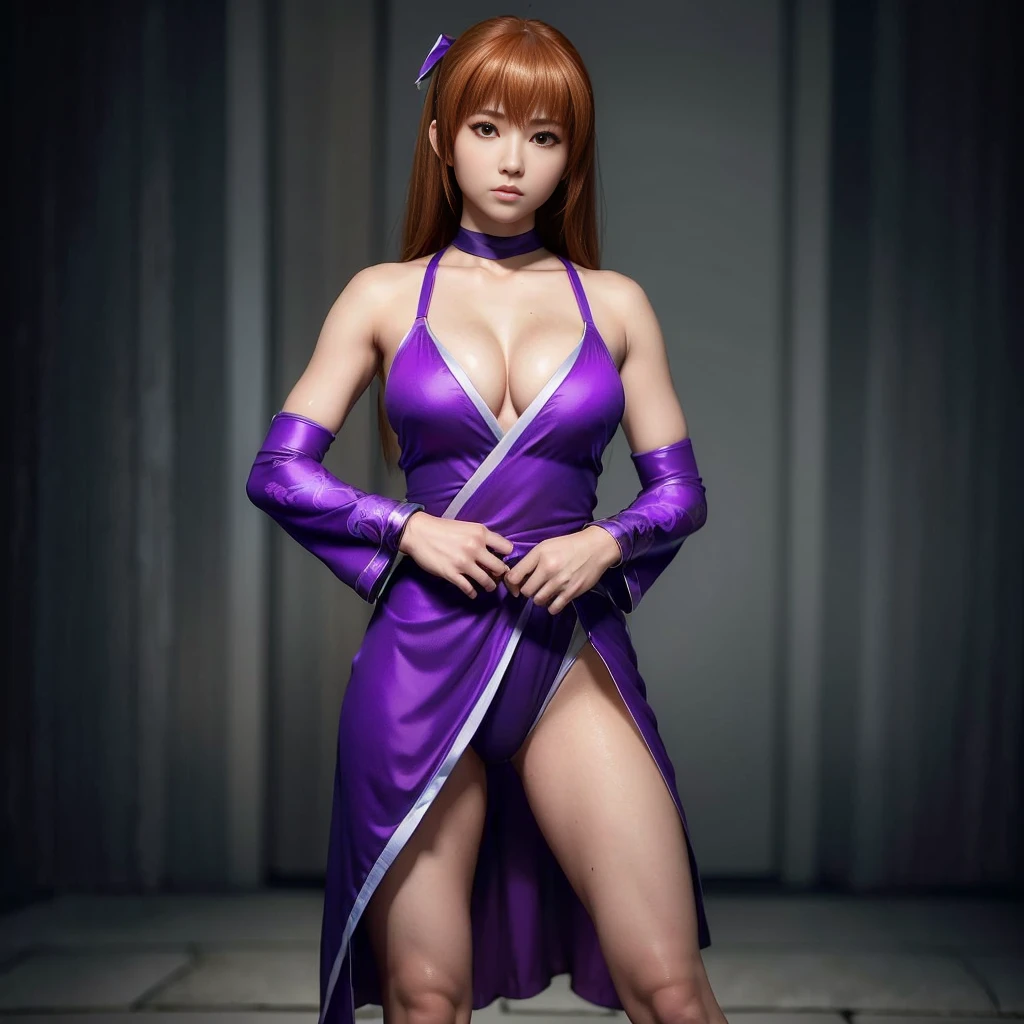 "KASUMI" (best quality,ultra-detalhado,Realistic:1.37), retrato, Detailed eyes and facial features, olhos castanhos, textura de pele delicada e suave, Corpo Perfeito, textura ultra realista, serious expression, ATHLETIC BODY, fitness body