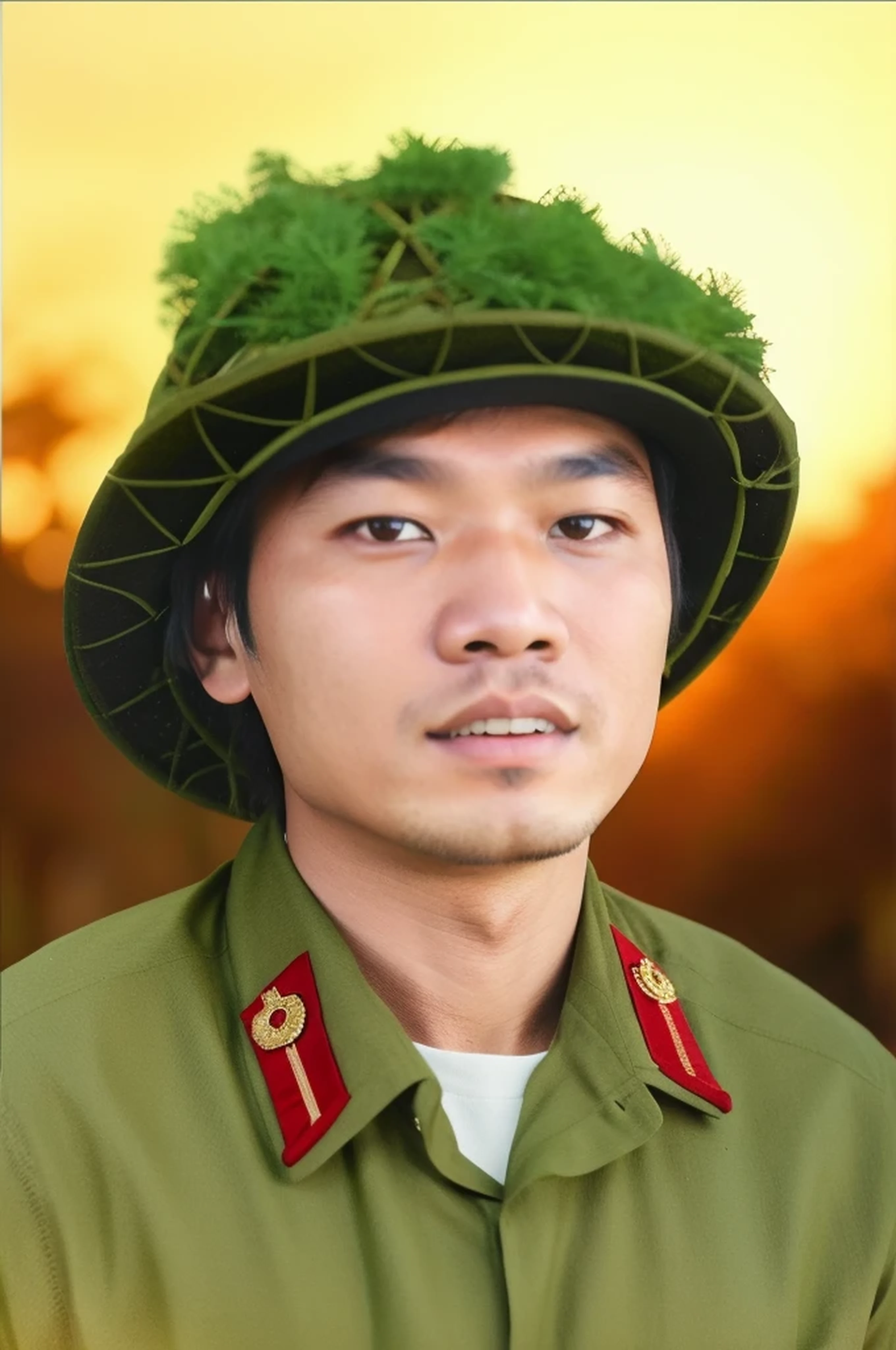 homme,porter les vêtements de l&#39;équipe vietnamienne,le capitaine a dit que les arbres avaient des arbres,