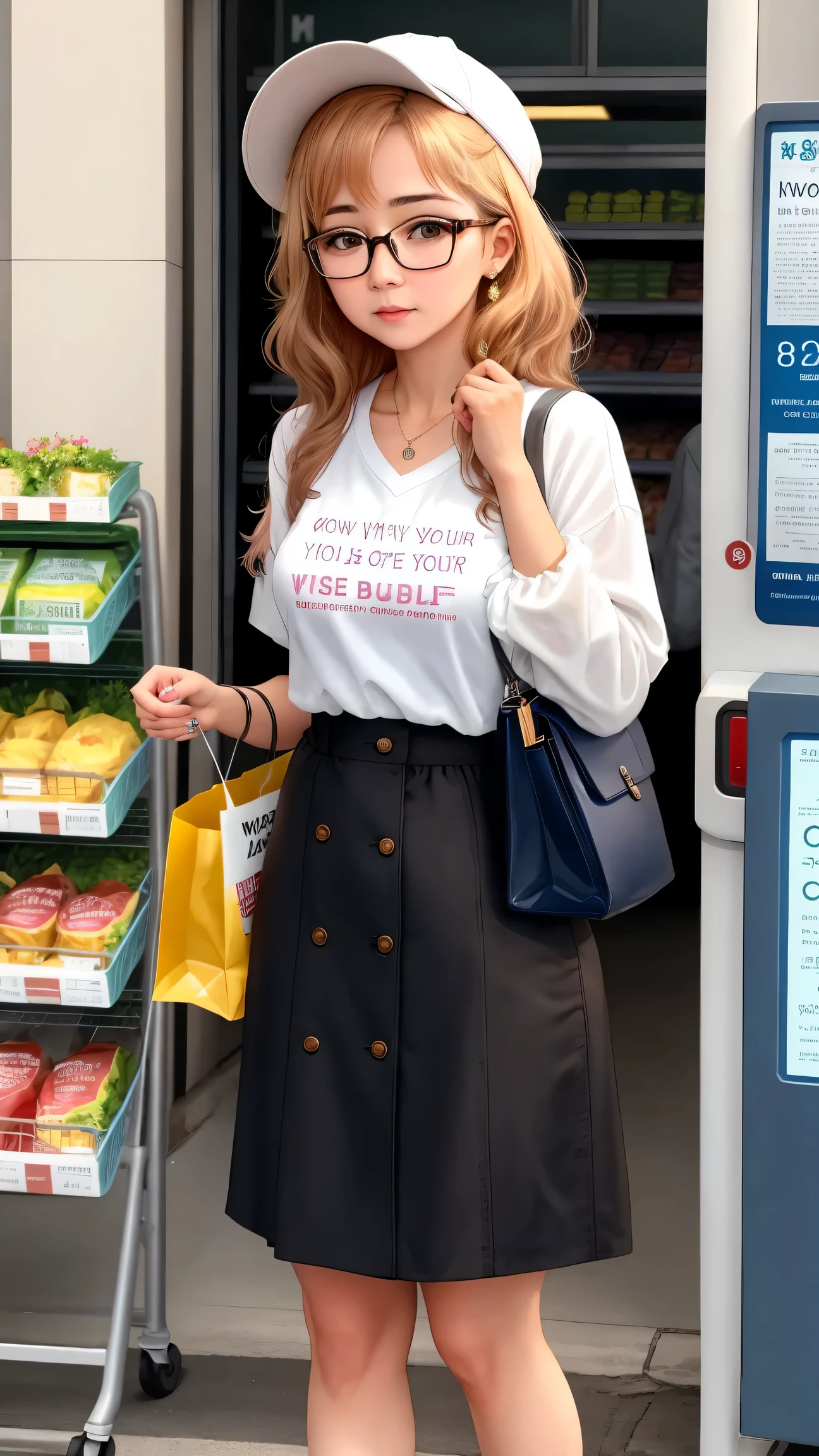 】For those who are growing up，A lady wearing glasses who has been queuing in front of the supermarket since early morning