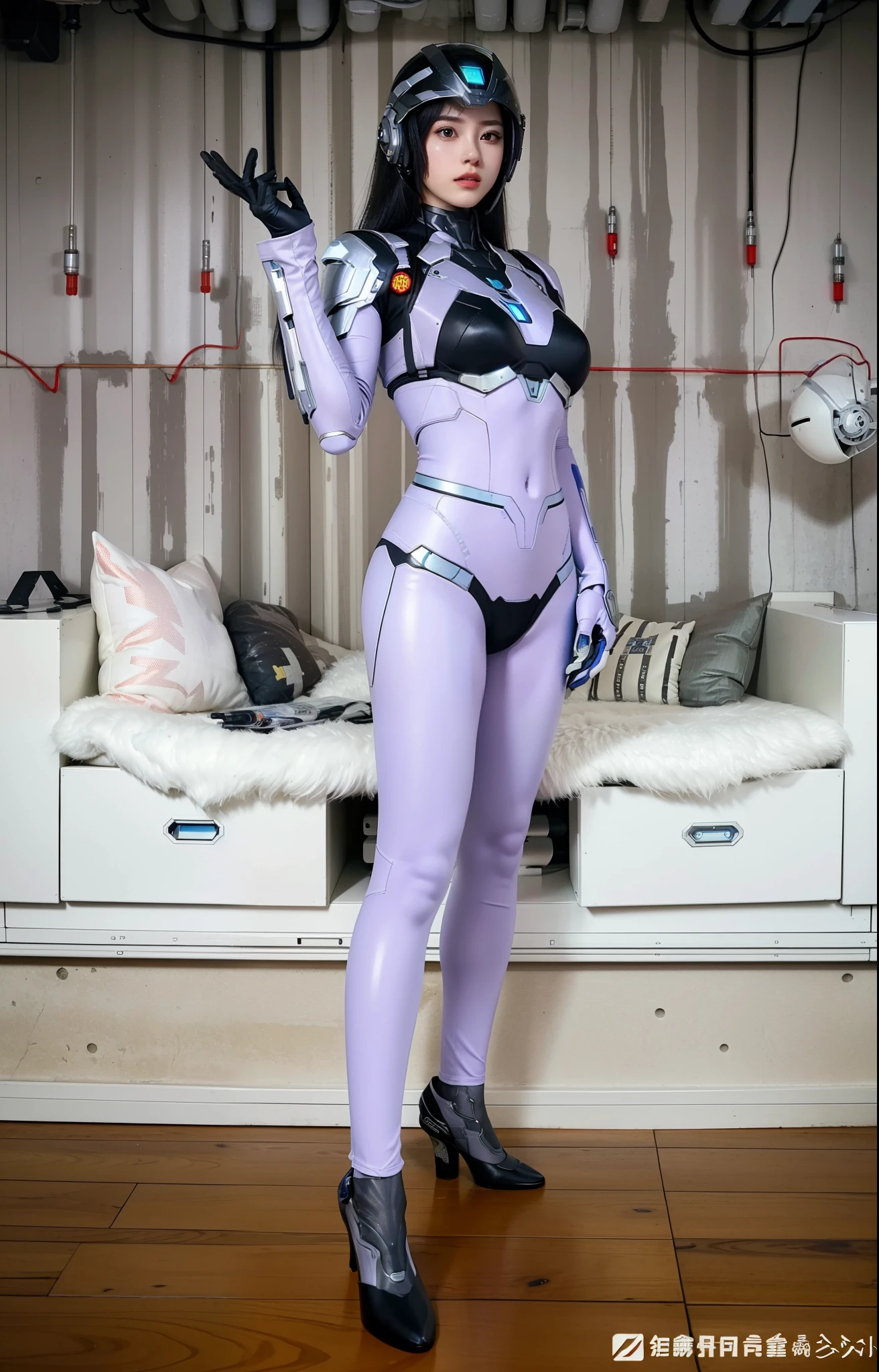 Futuristic high-tech style,best quality,Fairy skin,(Every time :1.2),Everlasting,super detailed,actual,high quality,film lighting,Ray tracing,ultra high definition,upper part of body, Future Iron Man mecha,Filming,tank battery,Launching equipment,Large-caliber artillery,Ros Tran 8K,mechatankcyberarmoredchariotgirl,Wearing a cyberpunk technology helmet,Star Warframe Helmet,There a breathing light on the body,The armor of the future shines,armed cannon,High-tech warframe,