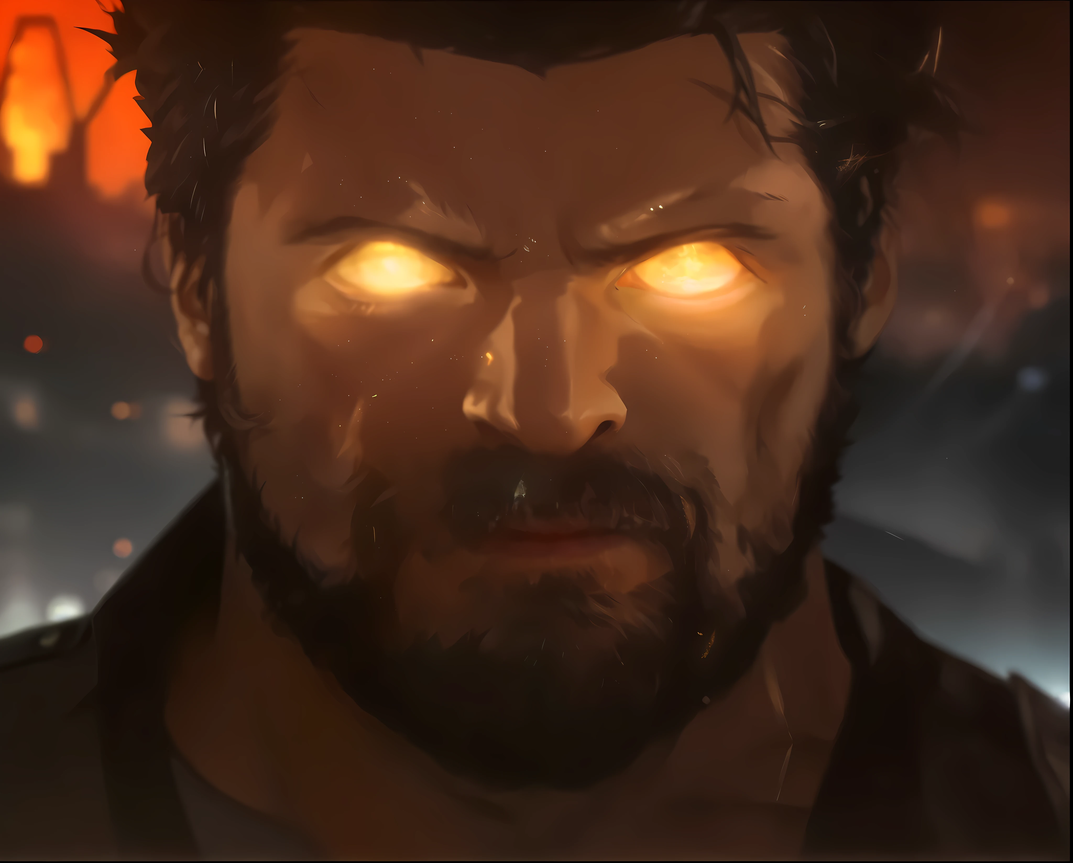 insane details, soft, (Realistic:1),(3d:1), (Highly detailed:1.2), Masterpiece, 8K UHD, Digital Art, photorealistic portrait illustration of Wolverine from Marvel Comics, Wearing gaiters around the neck,facing viewer, looking a viewer,Glowing white eyes,Holding the soul, Dark ruins of an ancient temple in the background, Illuminated by blue light, Lightning in the background