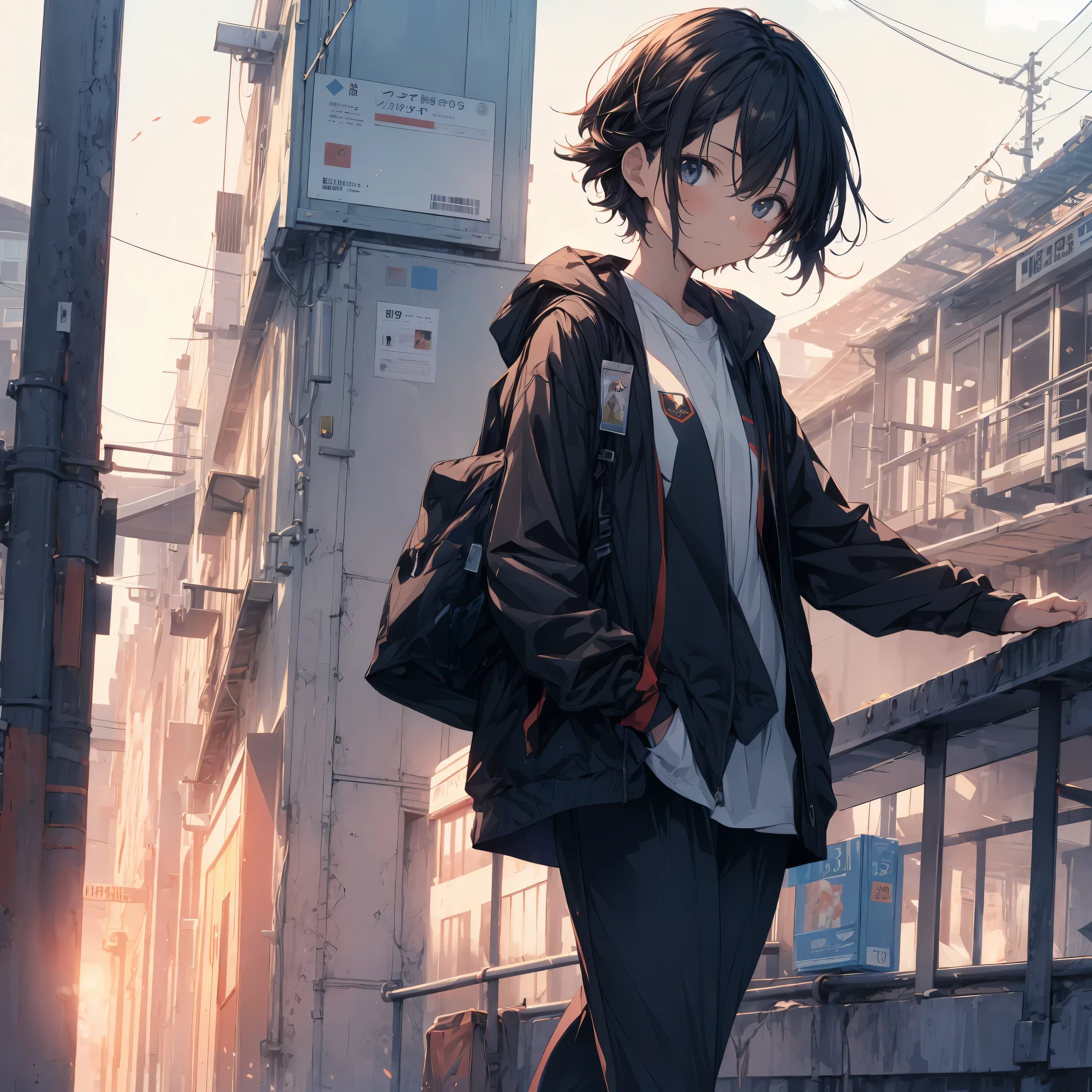 Super high quality by the art god, super detailed, High resolution, gwai's style, anime moe art style, best anime 8K konachan wallpaper, pixiv contest winner, perfect anatomy, break,(眠そうにalone学校へ行く女の子を描いてください. ),break, surreal high school girl, (alone,change,child,13 years old:1.3),All limbs, full finger,Middle school students, androgynous charm, (very, very short hair), messy hair, flat and soft chest, small ass, between legs, small eyes,beautiful detailed black eyes, Well-proportioned iris and pupils, disgusted eyes, High resolutionの詳細な髪, school uniform, skirt, On the way to school. break,super dense skin, Best lighting by famous artists, 8K, figure,