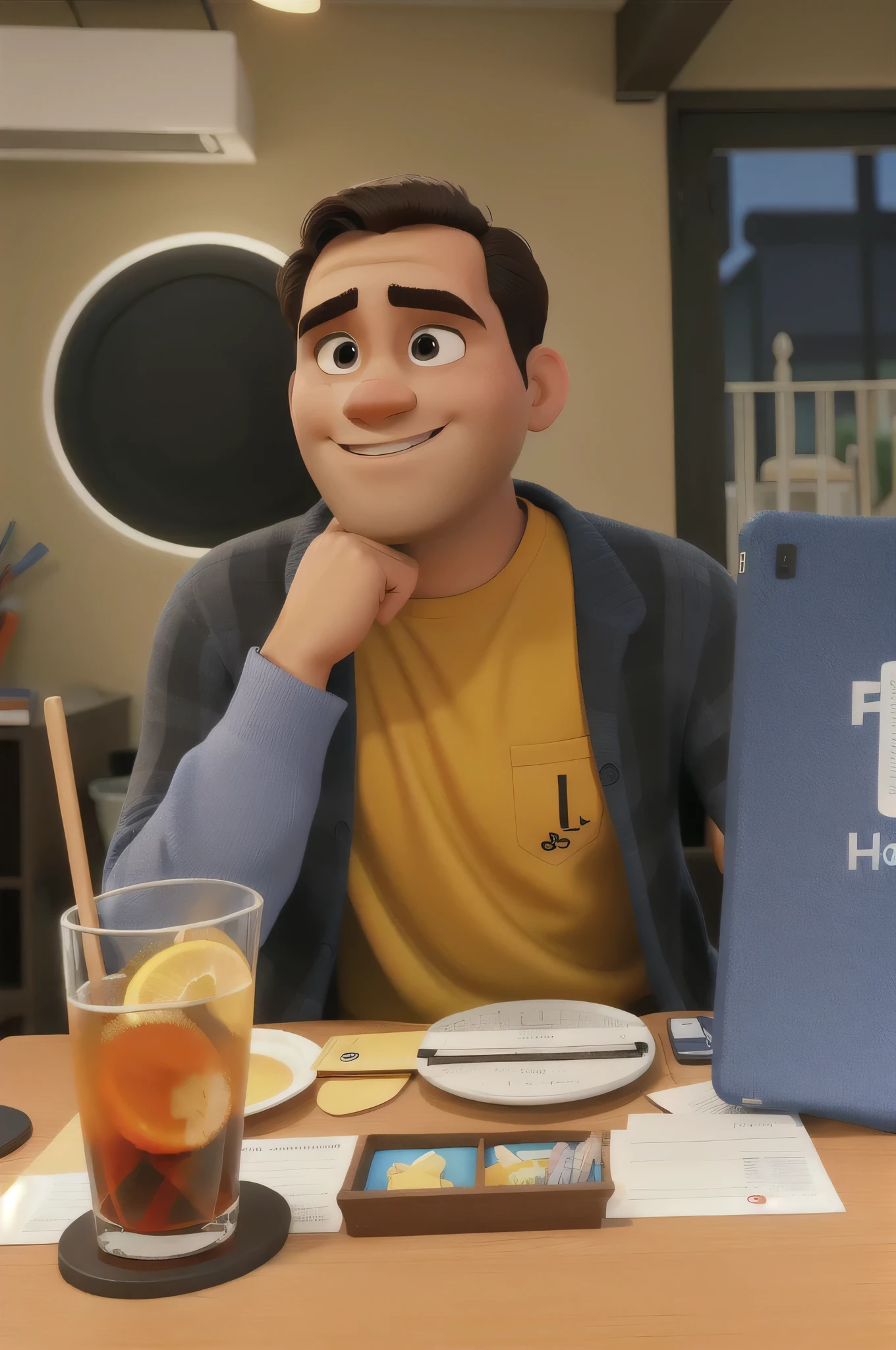 Um homem estilo disney pixar, alta qualidade, melhor qualidade
