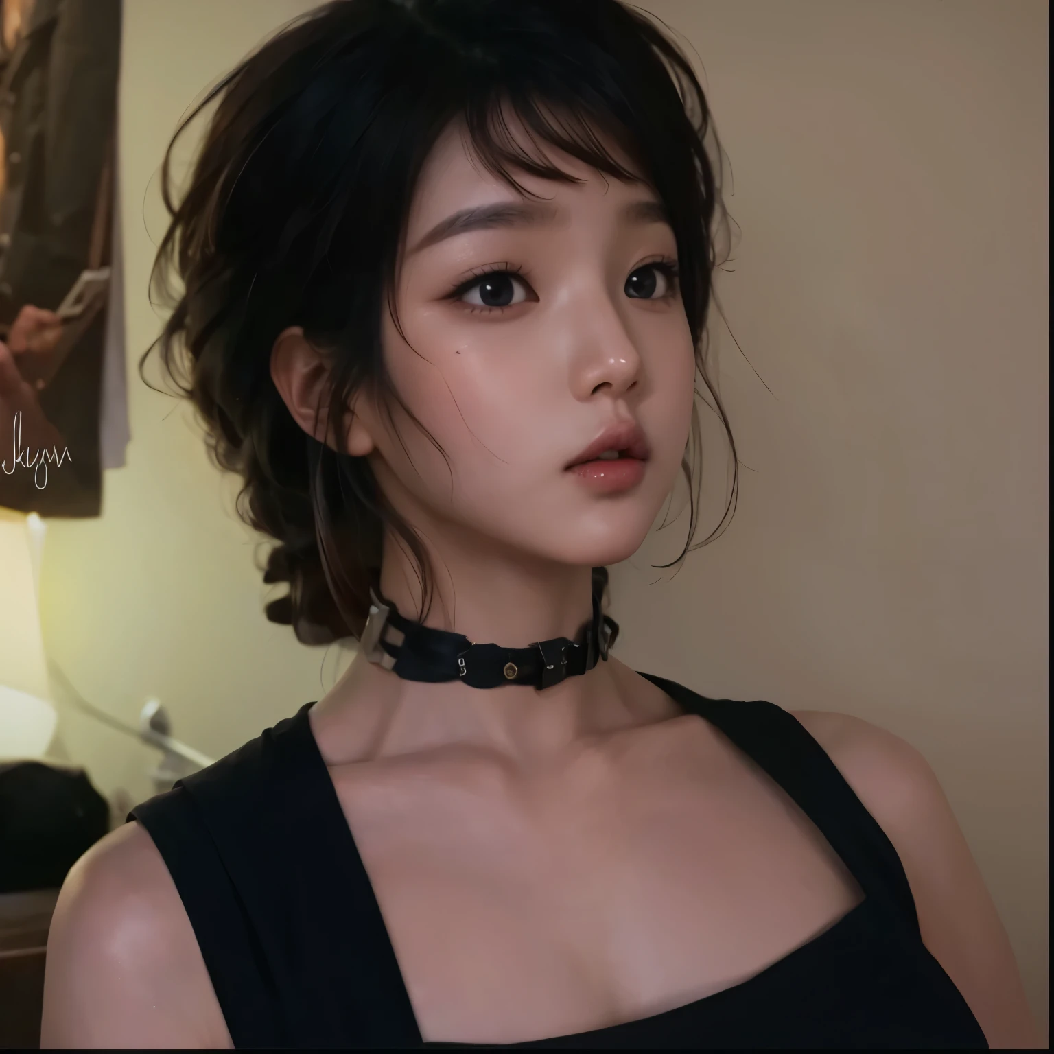 Wonyoung from IVE face, foto realista, ultra HD, 8k, big juicy lips 