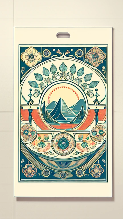 Light vintage color,flat,,Printing style RIS,illustration,amazing,Leave blank space,low saturation,many colors,Individually organized,deciduous ranch,seal, sticker,Random distribution,Beautiful drawing style, Color Guide,Graphic design,Carpet pattern,(plain background)