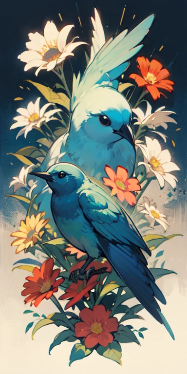 Flower Bird Short Sleeve