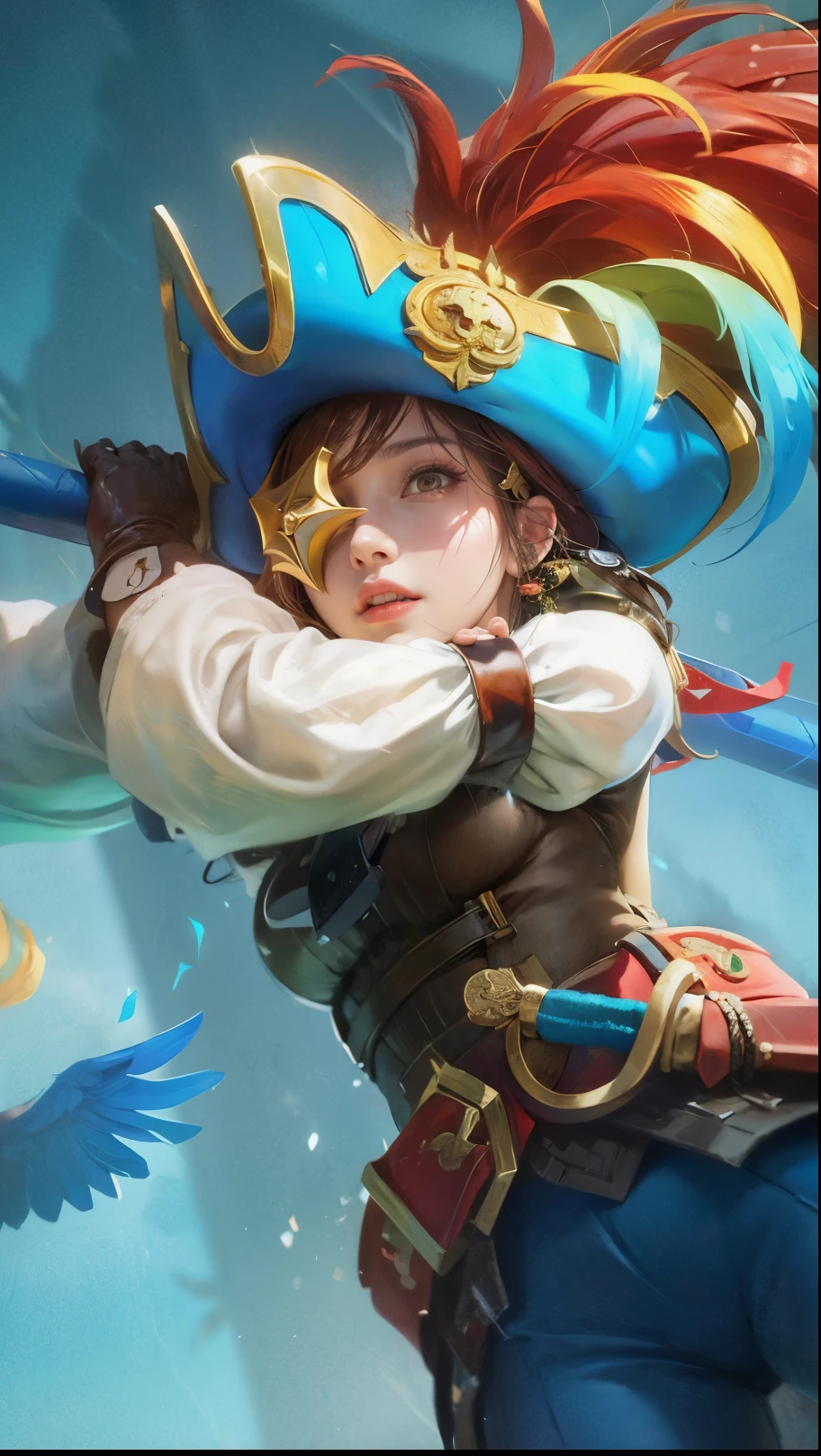 a close up of a woman wearing a red hood like a ruby wearing a patch over one eye, shadowbringers cinematic, 4 k detail fantasy, a beautiful fantasy empress, game cg, xianxia fantasy, xianxia hero, 2. 5 d cgi anime fantasy artwork, cinematic goddess close shot, ruan jia and artgerm, wow 4 k detail fantasy, hyperdetailed fantasy character
