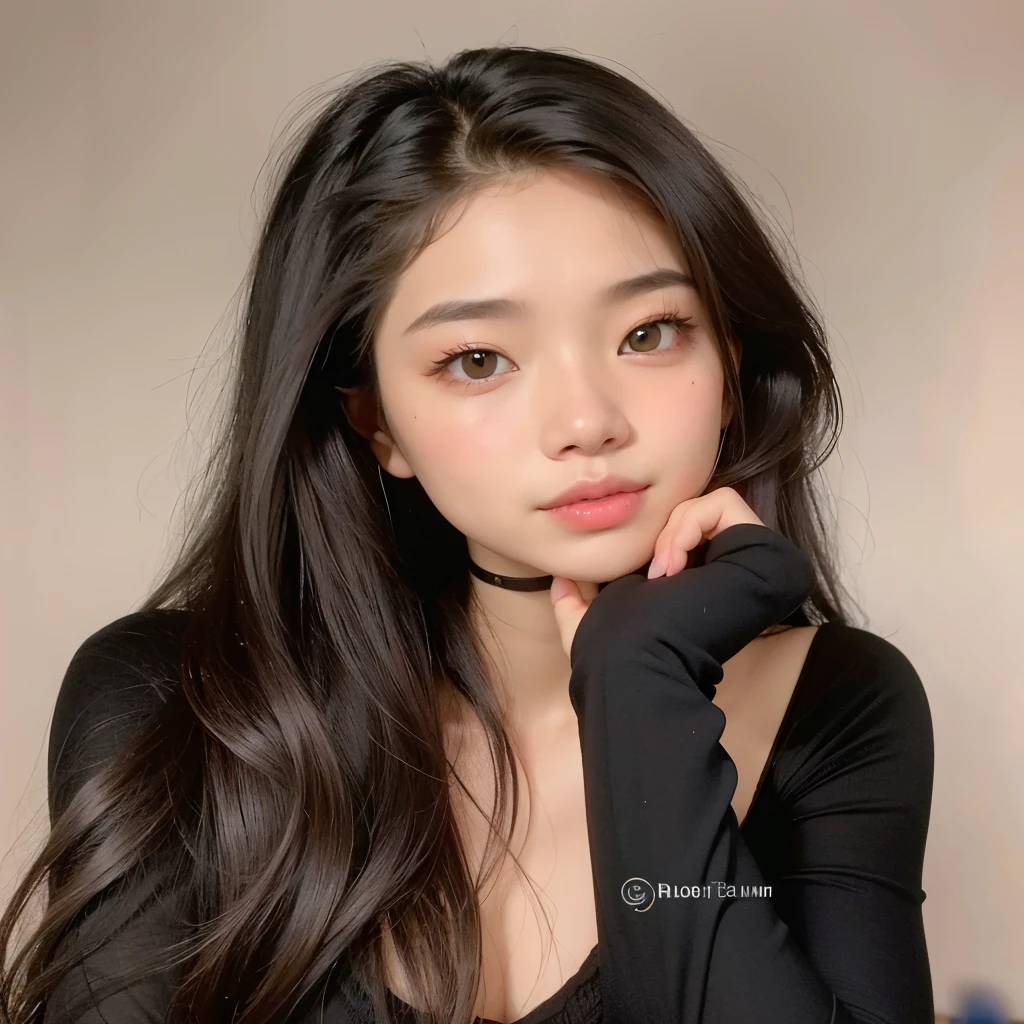 Un primer plano de una mujer con cabello largo con una blusa negra, jennie rosa negro, hermosa joven coreana, jaeyeon nam, hermosa mujer surcoreana, muchacha coreana, hermosa joven coreana, joven y adorable rostro coreano, parque roseanne de blackpink, cruel korean gothic girl, asian girl with long hair, Young cute pale asian face, pale korean adorable face, young asian woman