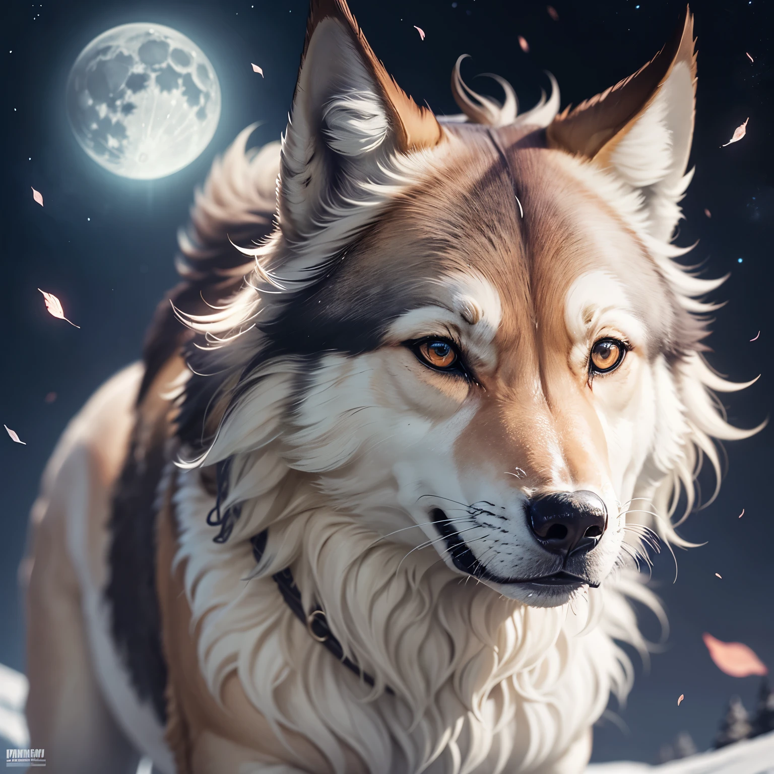 wolf in front of the moon  --auto --s2