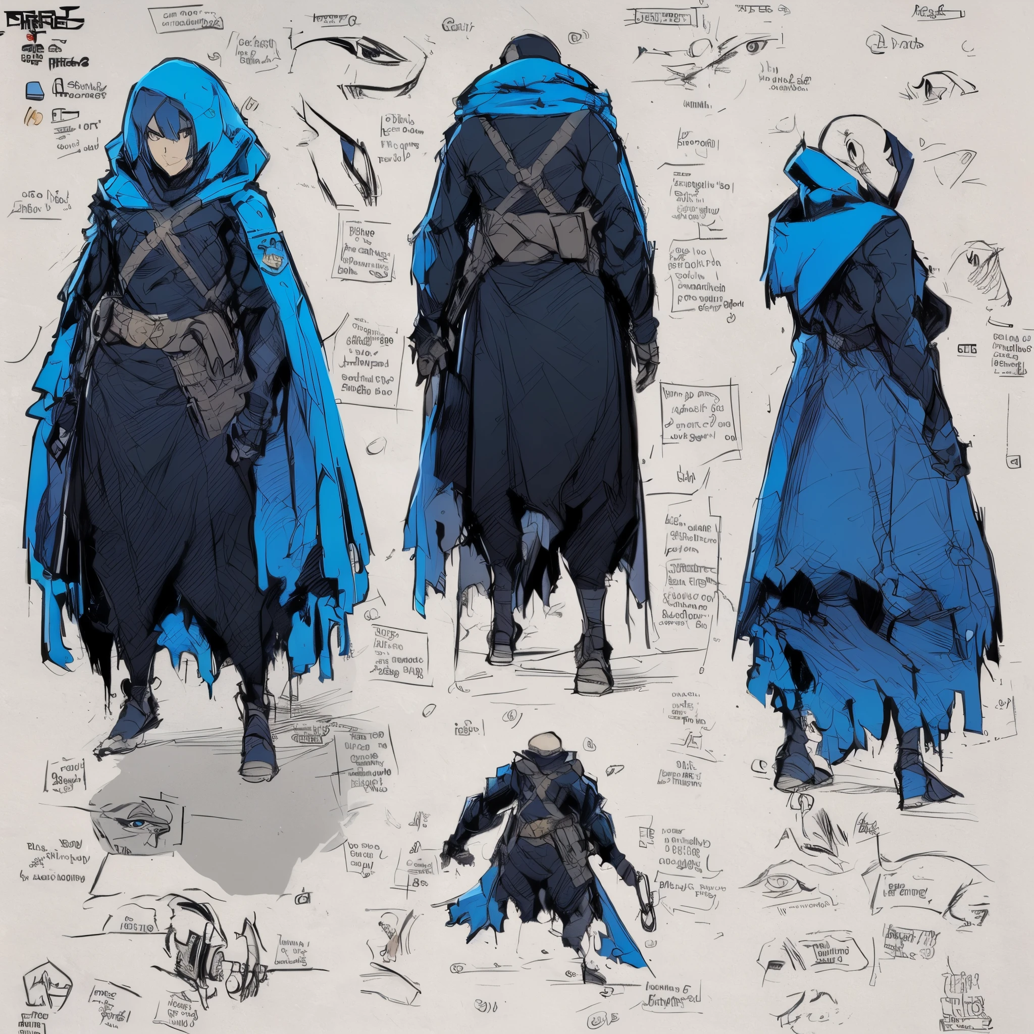 Anime character with dark blue hair and a blue cover, RPG character art, RPG character, official character art, RPG character art, made in RPG creator, protagonist D&D, 2 d sprite, ( ( ( ( character concept art ) ), RPG character, 2D art, 2 d art, Coriolios RPG art style, official art 