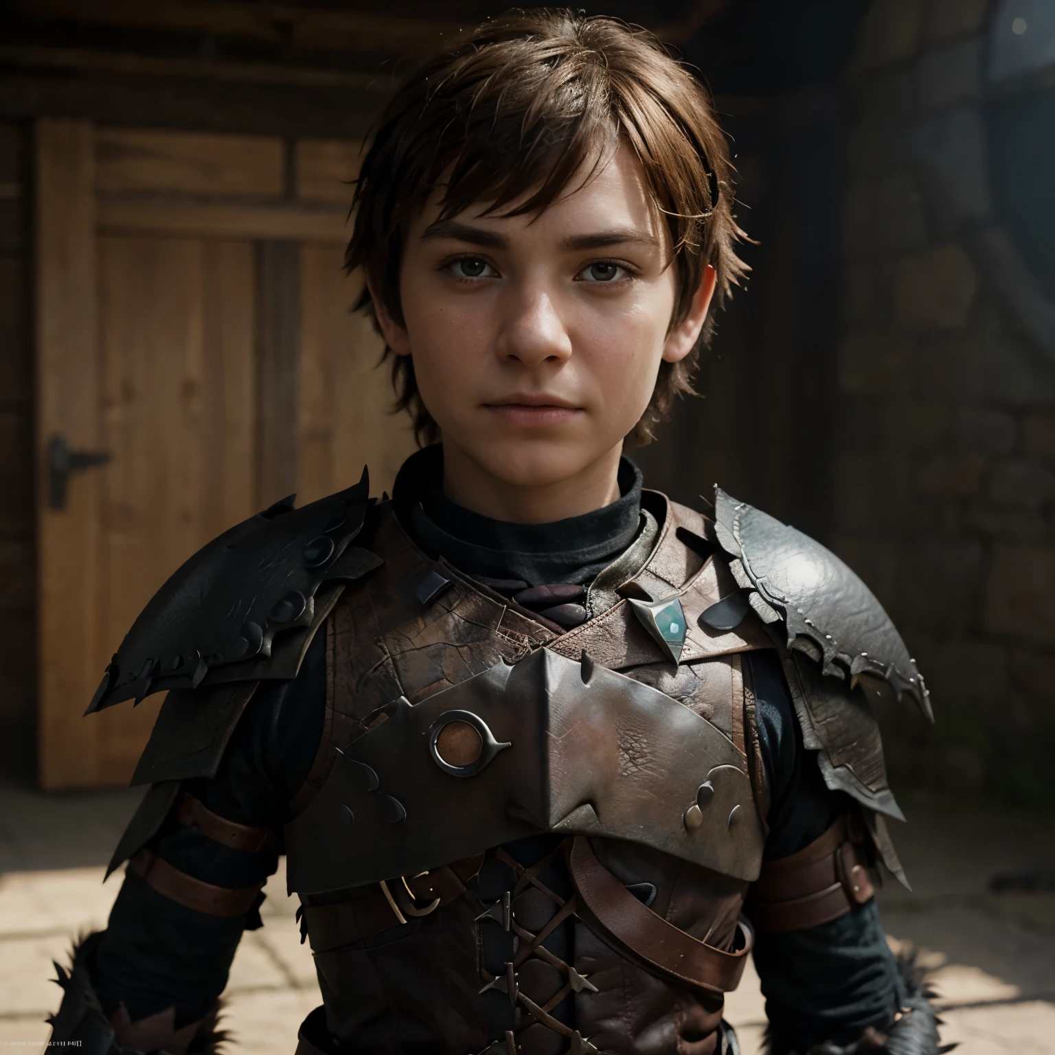 (how to train your dragon: hiccup), Hyperrealistic, 4k, 8k, halfbody, portrait
