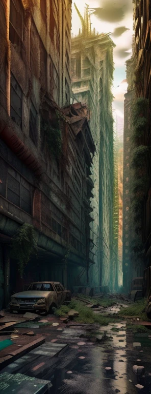 ((Point of View, camera angle contra diving, a city in ruins with a destroyed building in the background)), in a post apocalyptic setting, ((apocalyptic)) 8k, pintura fosca em preto e branco, futuro distopina, destroyed city in the background, em uma paisagem urbana arruinada, in a post-apocalyptic wasteland, in a post apocalyptic city, Akira CGI Filme Stills, cinematic photography concept art, destroyed city, ((imagem em preto e branco))