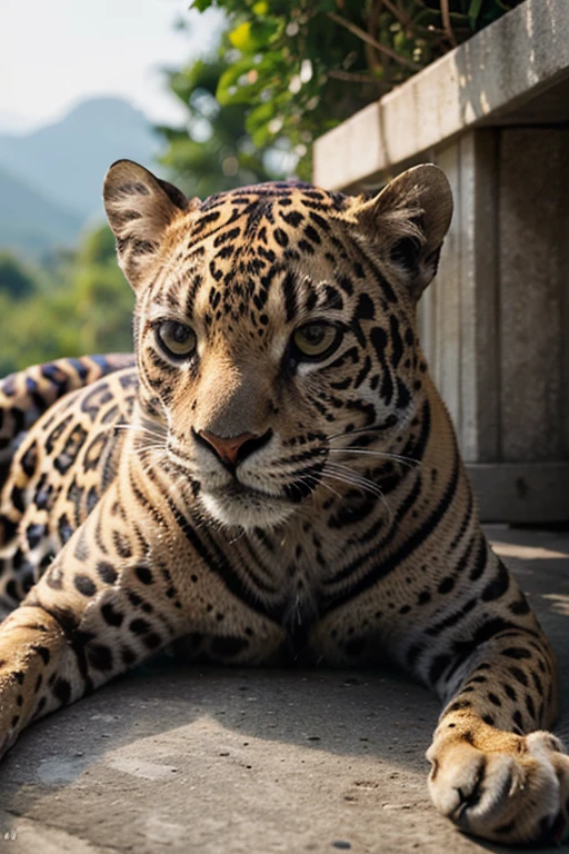 (photorealistic, highest quality, HD, ultra-detailed), (Portrait: 1.2), jaguar, in front of a (camera: 1.1)