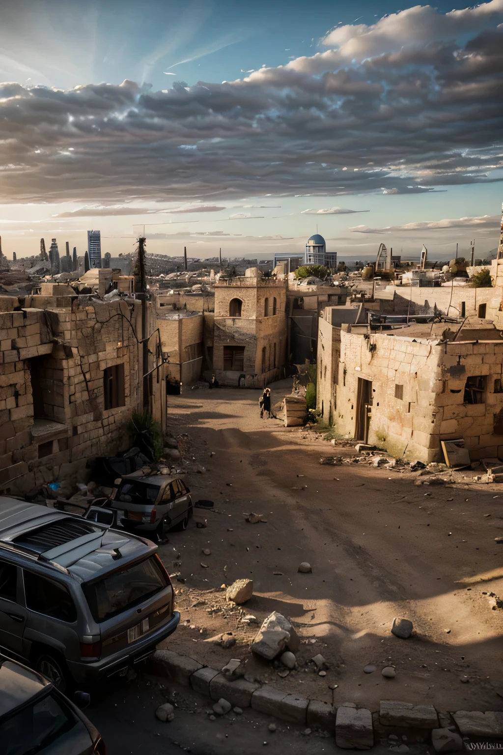 An image of Jerusalem under siege to represent the challenging times chronicled in the book of Ezekiel, ultra detalhado, ultra detalhado background, 8k