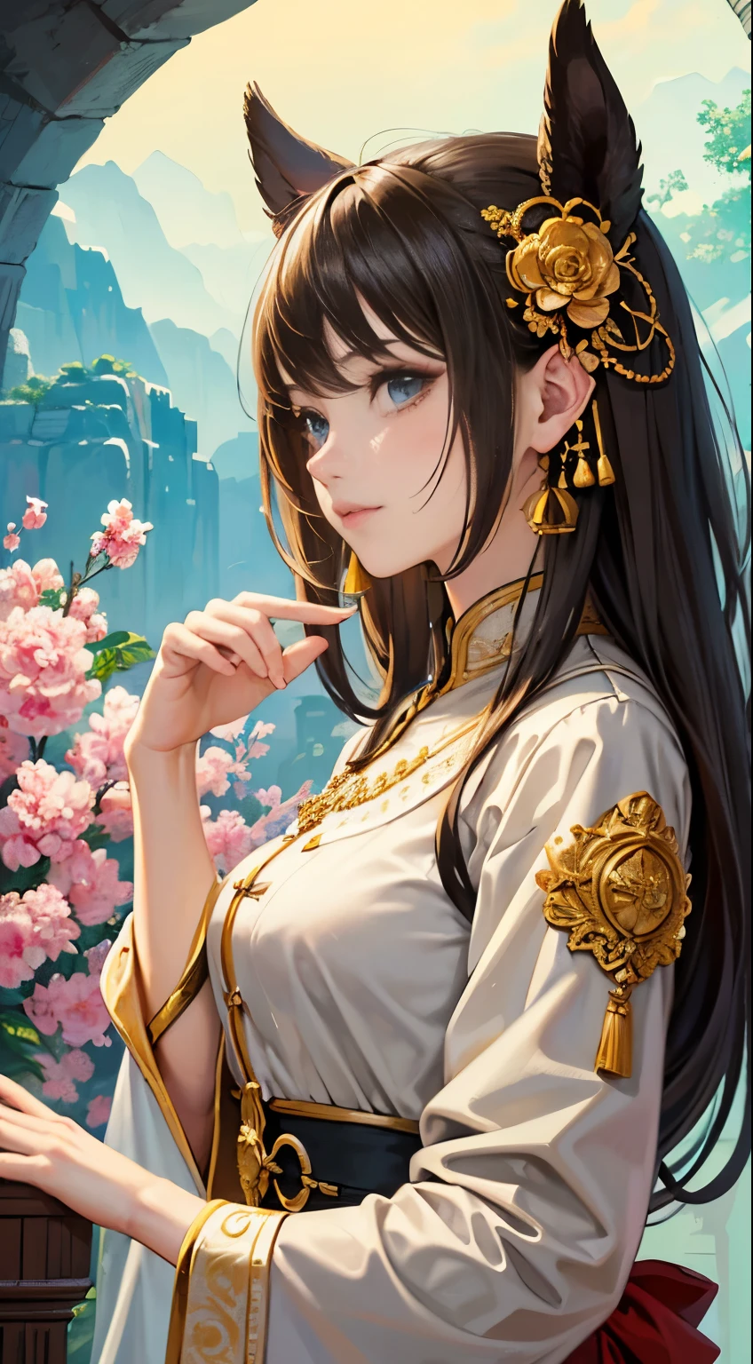 best quality, intricate details, highres,(beautiful detailed water:1.4), covered nipples,((hanfu, song style outfits, 1girl in glass jar, yellow with white short shan, translucent white pleated skirt, red songmo):1.2),<lora:hanfu_song_v31:0.7>,yellow eyes,<lora:eyesgenLoraWIP_v1:0.4>,<lora:girlsInGlassJars_v3:0.75>